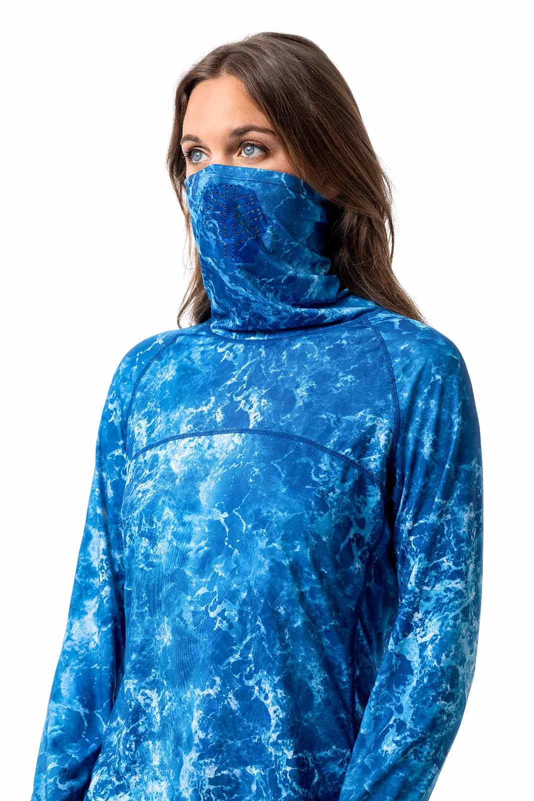 Women's Vented Paros Fishing T-Shirt | Blue Water Print