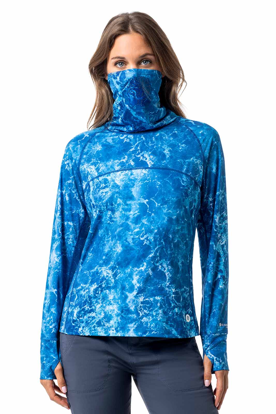 Women's Vented Paros Fishing T-Shirt | Blue Water Print