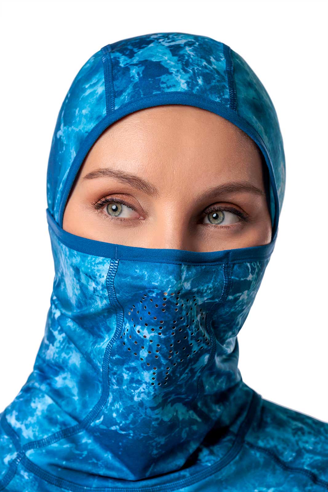 Women's Vented Paros Fishing Hoodie | Blue Water Print