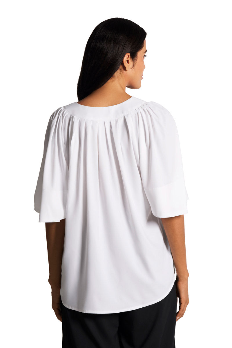 Women's Miami Spring Flutter Sleeve Blouse | White