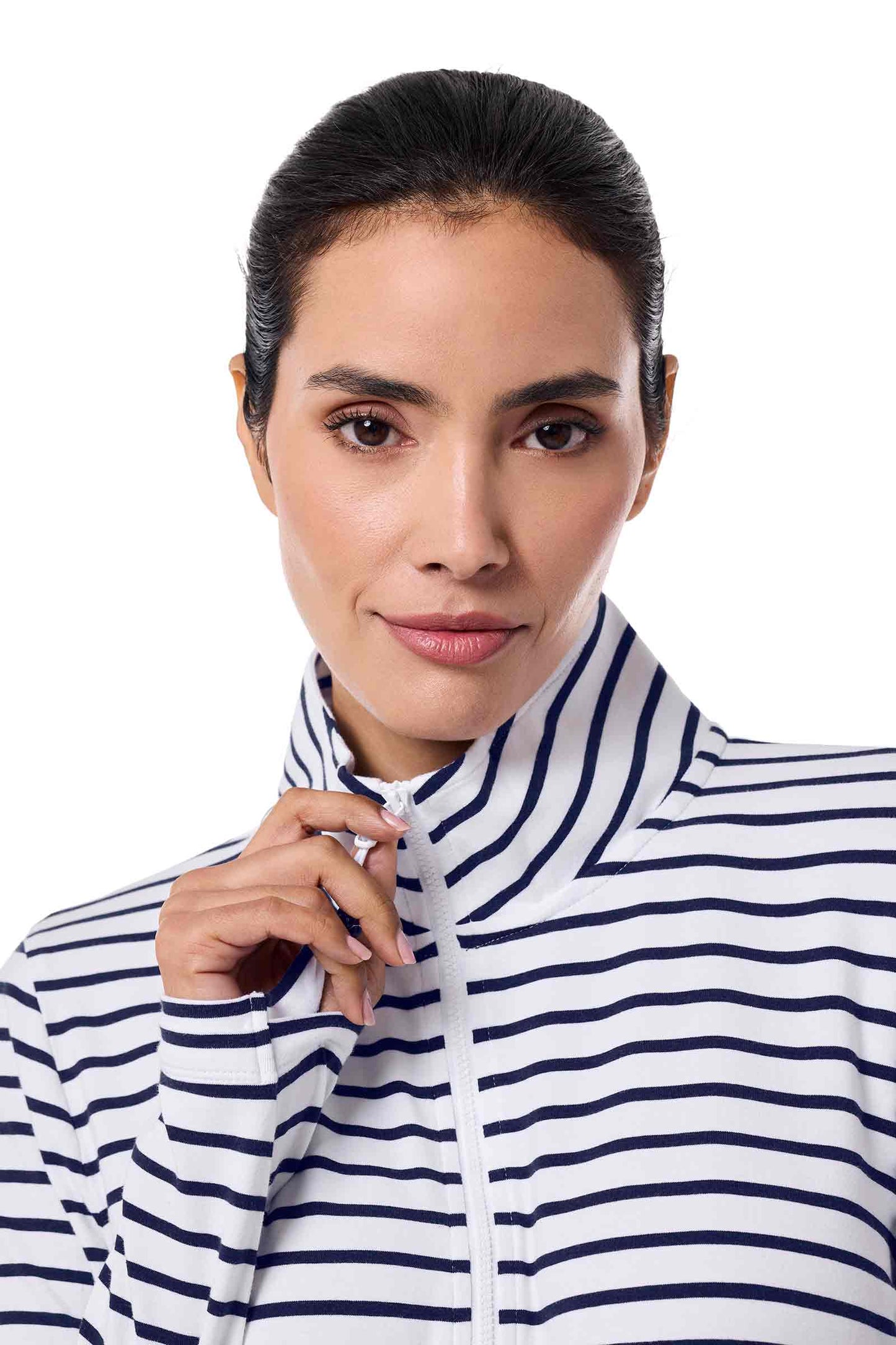 Women's Sarasota Quarter-Zip Dress | White/Navy Stripe