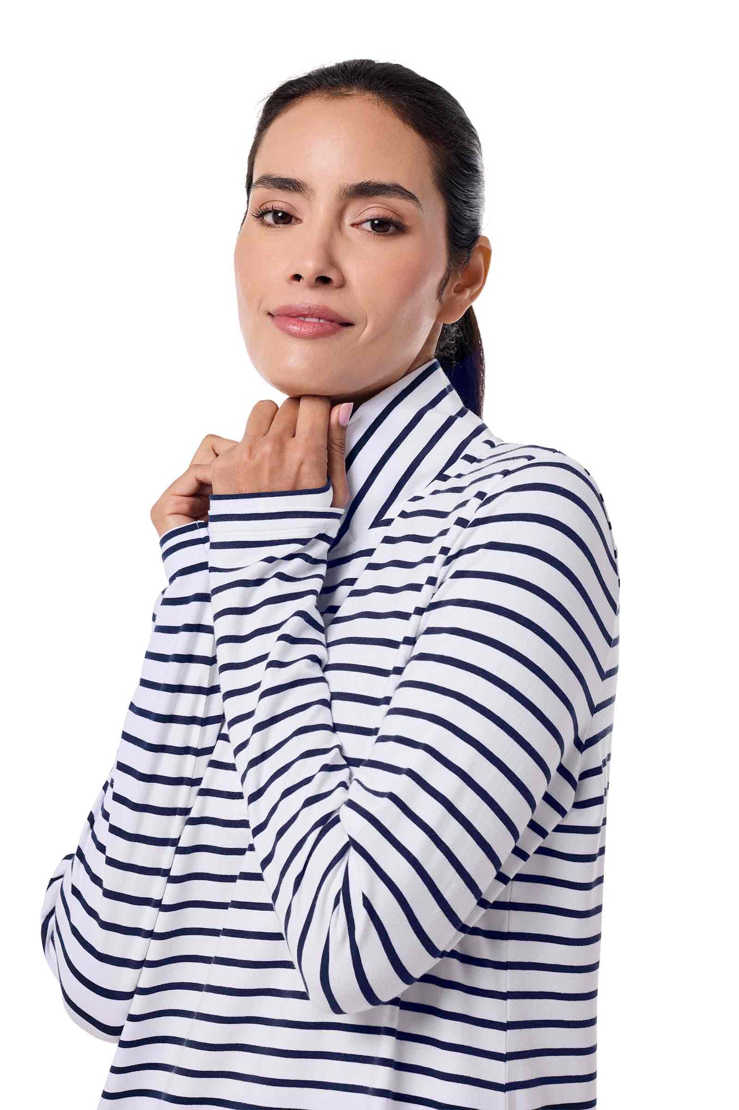 Women's Sarasota Quarter-Zip Dress | White/Navy Stripe