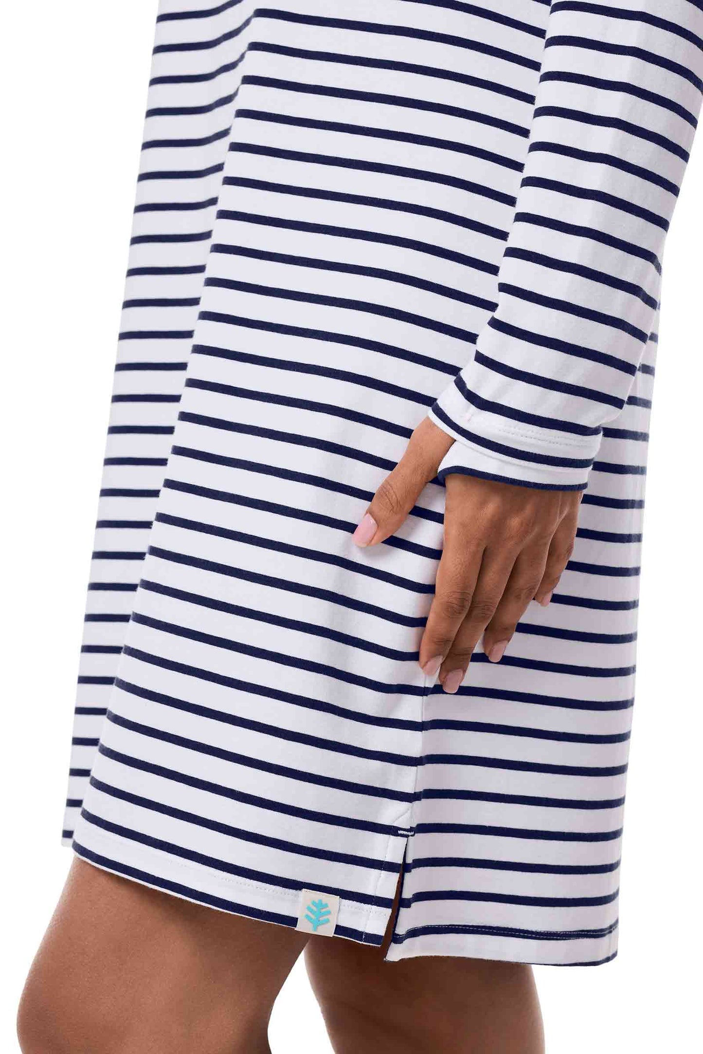 Women's Sarasota Quarter-Zip Dress | White/Navy Stripe