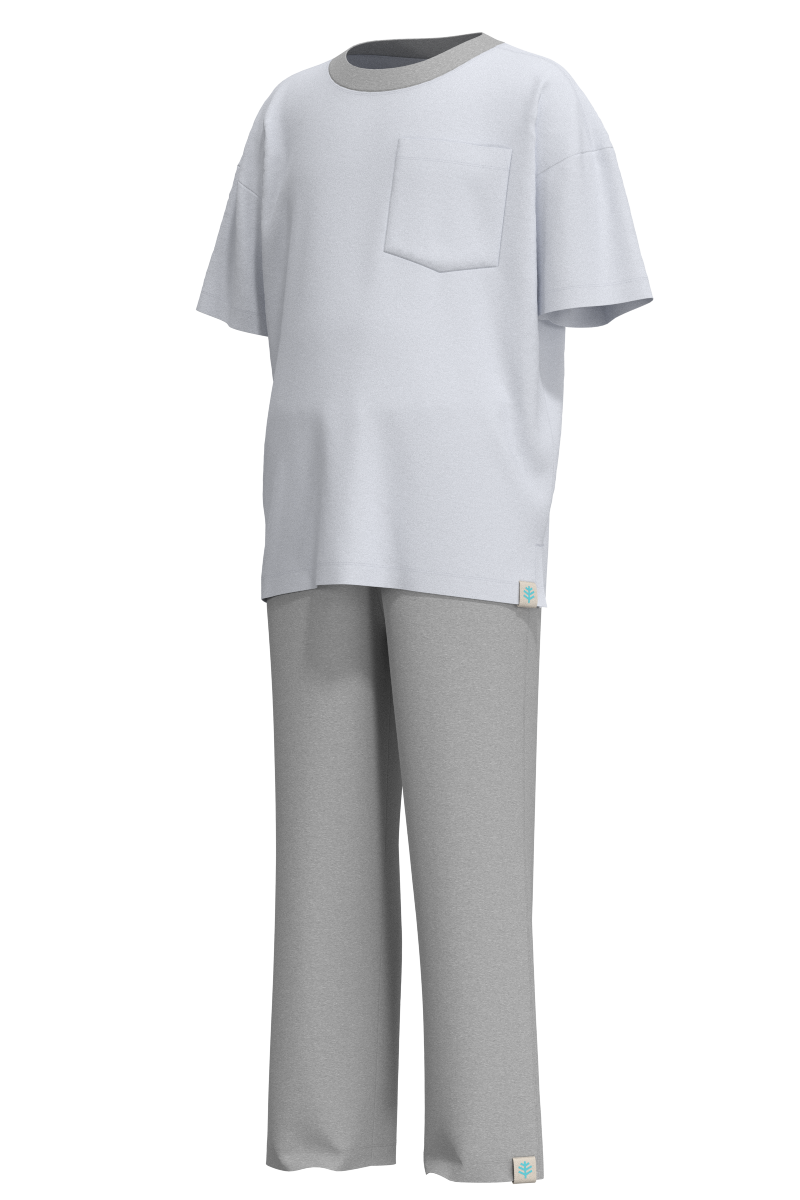 Kid's Mangrove T-Shirt and Pants Set | White Colorblock