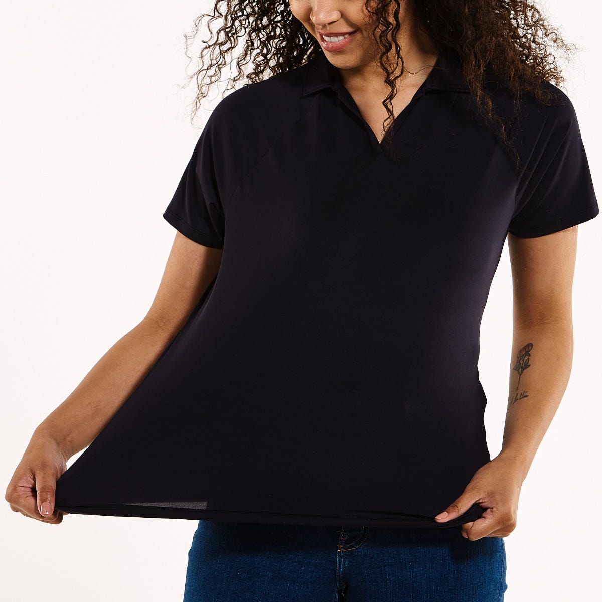 Womens Resort Short Sleeve Polo | Black