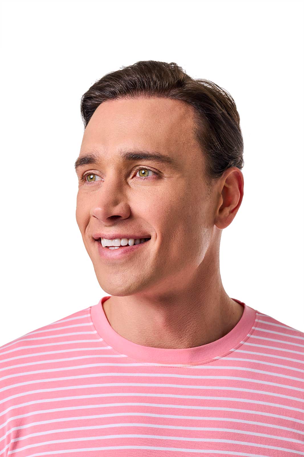 Men's Morada Everyday Long Sleeve T-Shirt | Flamingo Pink/White Stripe