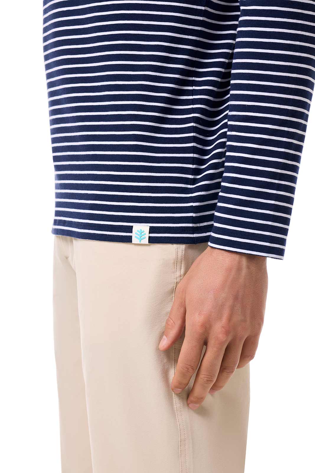 Men's Morada Everyday Long Sleeve T-Shirt | Navy/White Stripe