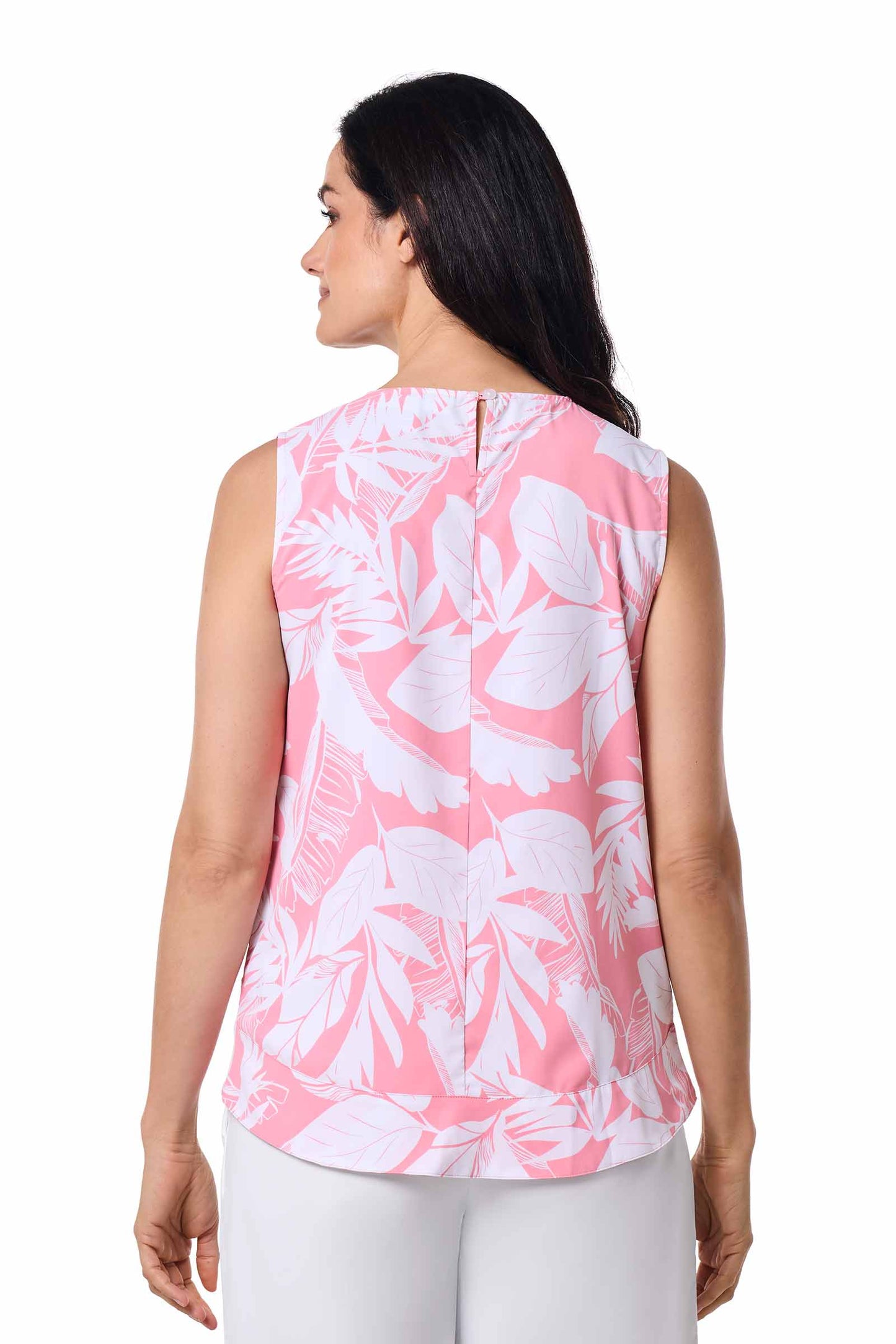 Women's St. Tropez Swing Tank Top | Flamingo Pink Palm Paradise