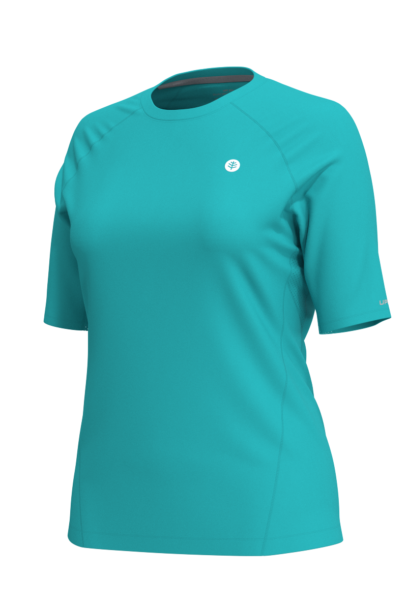 Women's Devi Short Sleeve Fitness T-Shirt | Coolibar Blue