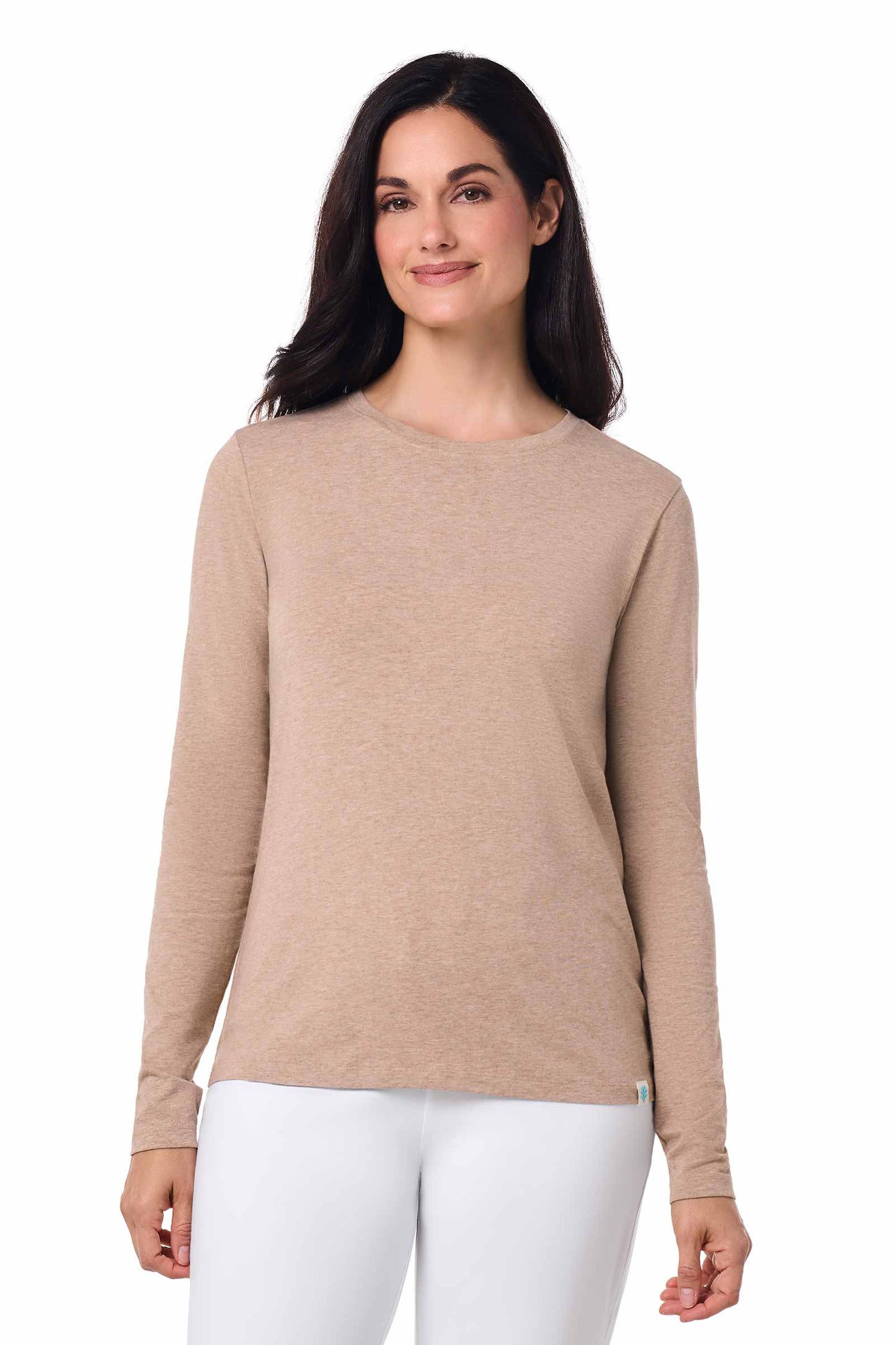 Women's Morada Everyday Long Sleeve T-Shirt | Dark Taupe Heather
