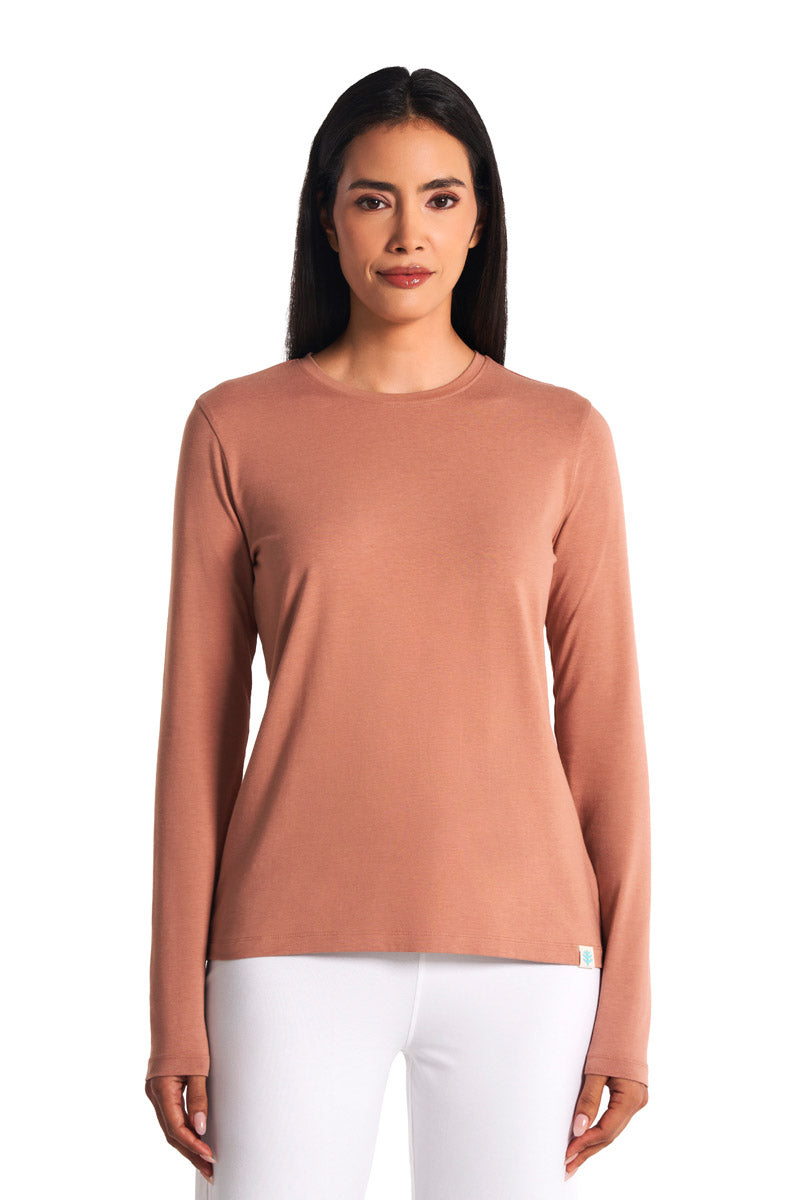 Women's Morada Everyday Long Sleeve T-Shirt | Mocha Mousse