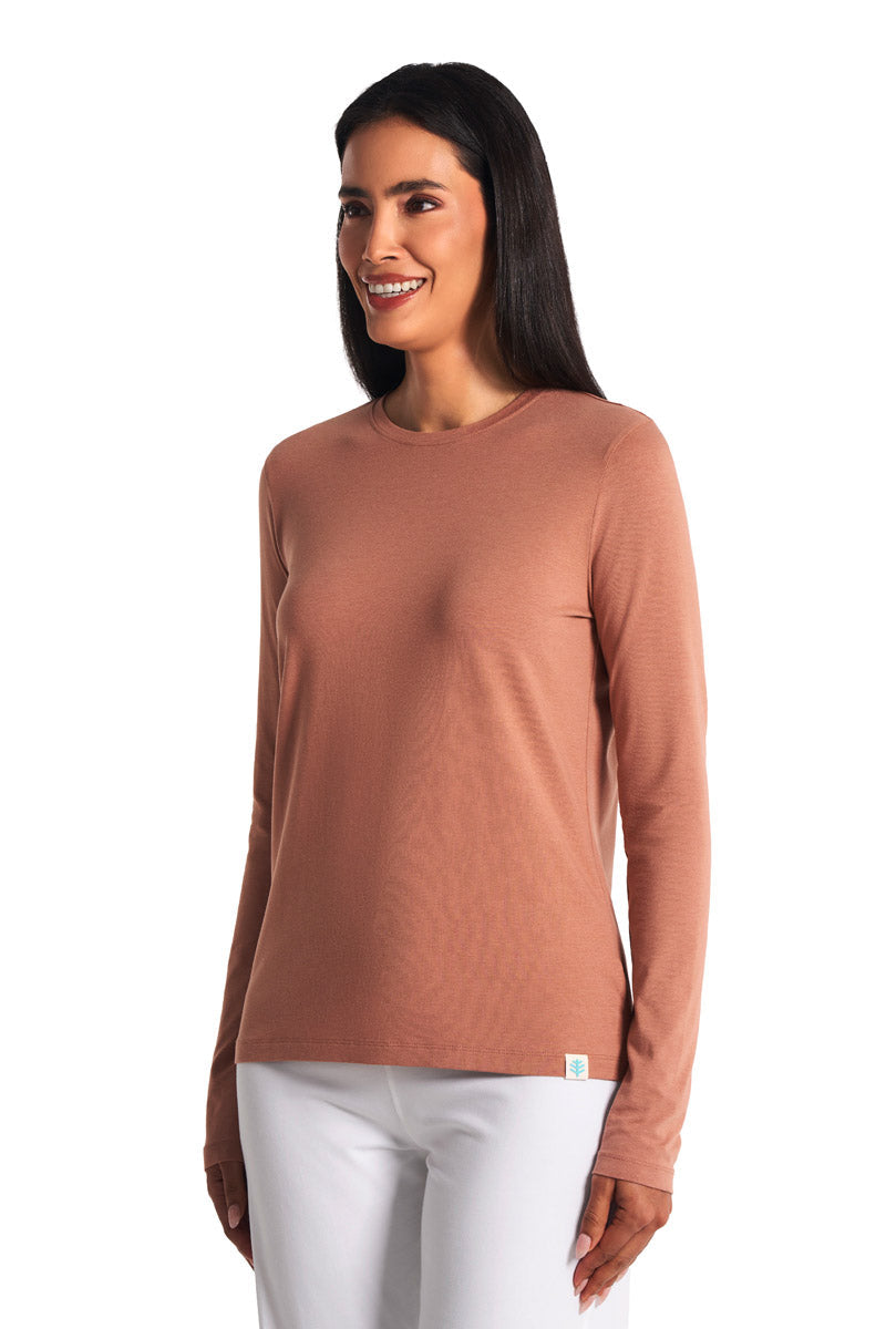 Women's Morada Everyday Long Sleeve T-Shirt | Mocha Mousse