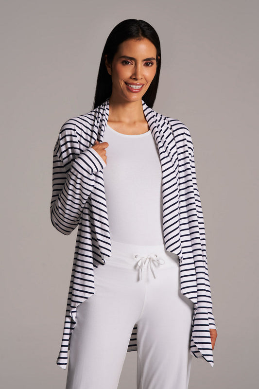 Women's Marietas Sun Wrap | White/Navy Stripe