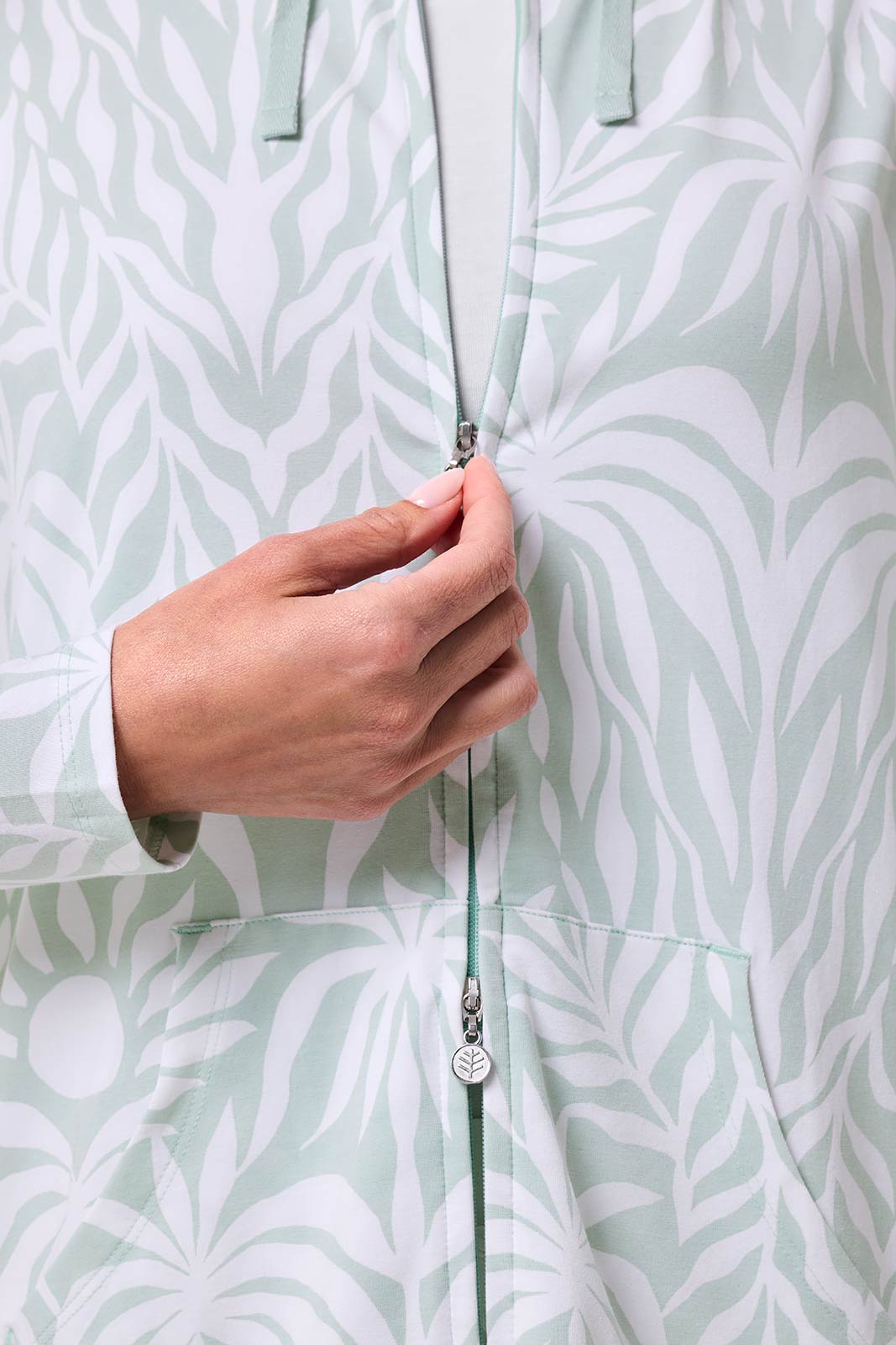 Women's Cabana Hoodie | Misty Aqua American Palm