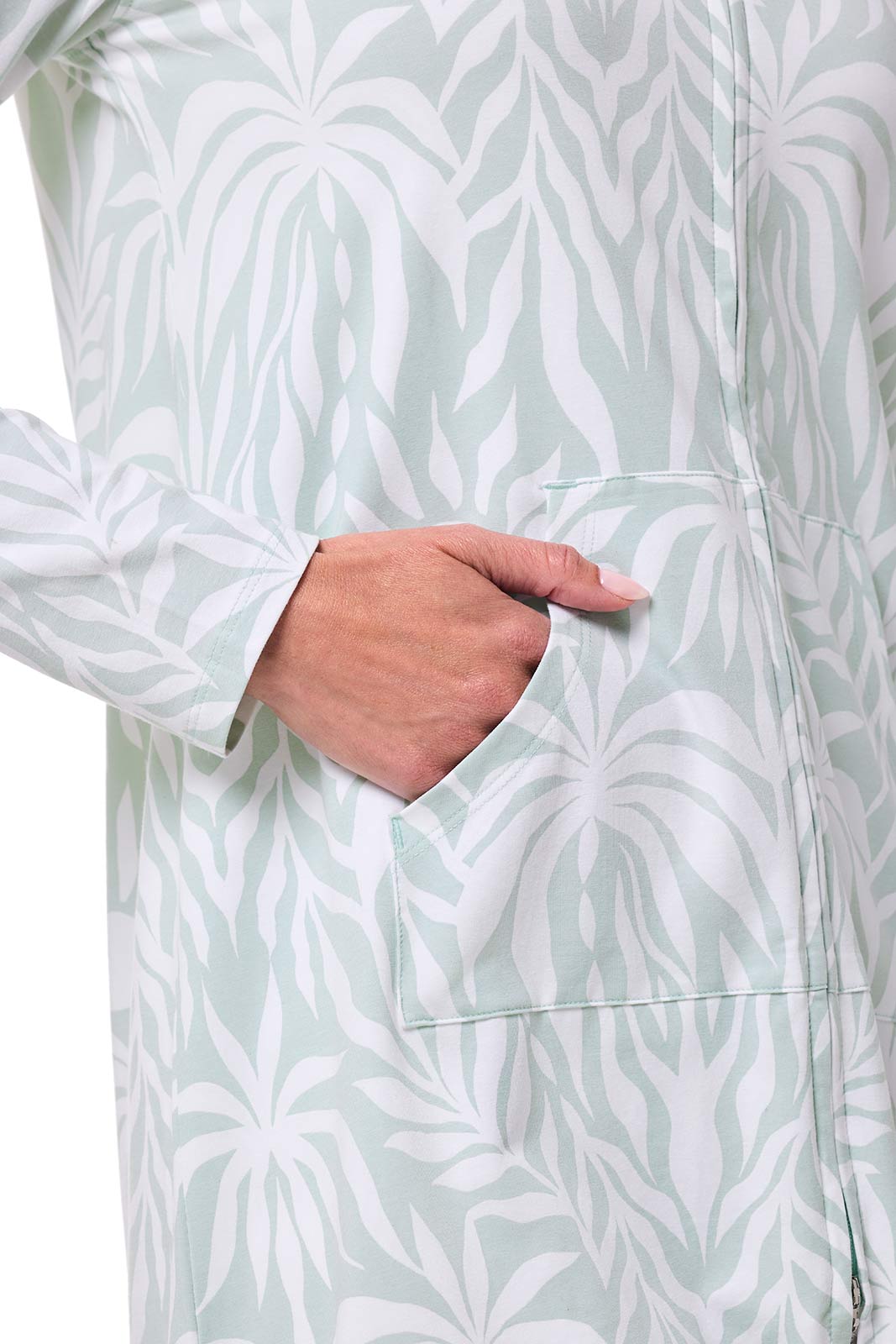 Women's Cabana Hoodie | Misty Aqua American Palm