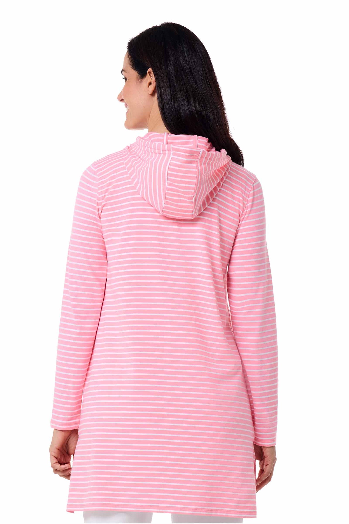 Women's Cabana Hoodie | Flamingo Pink/White Stripe