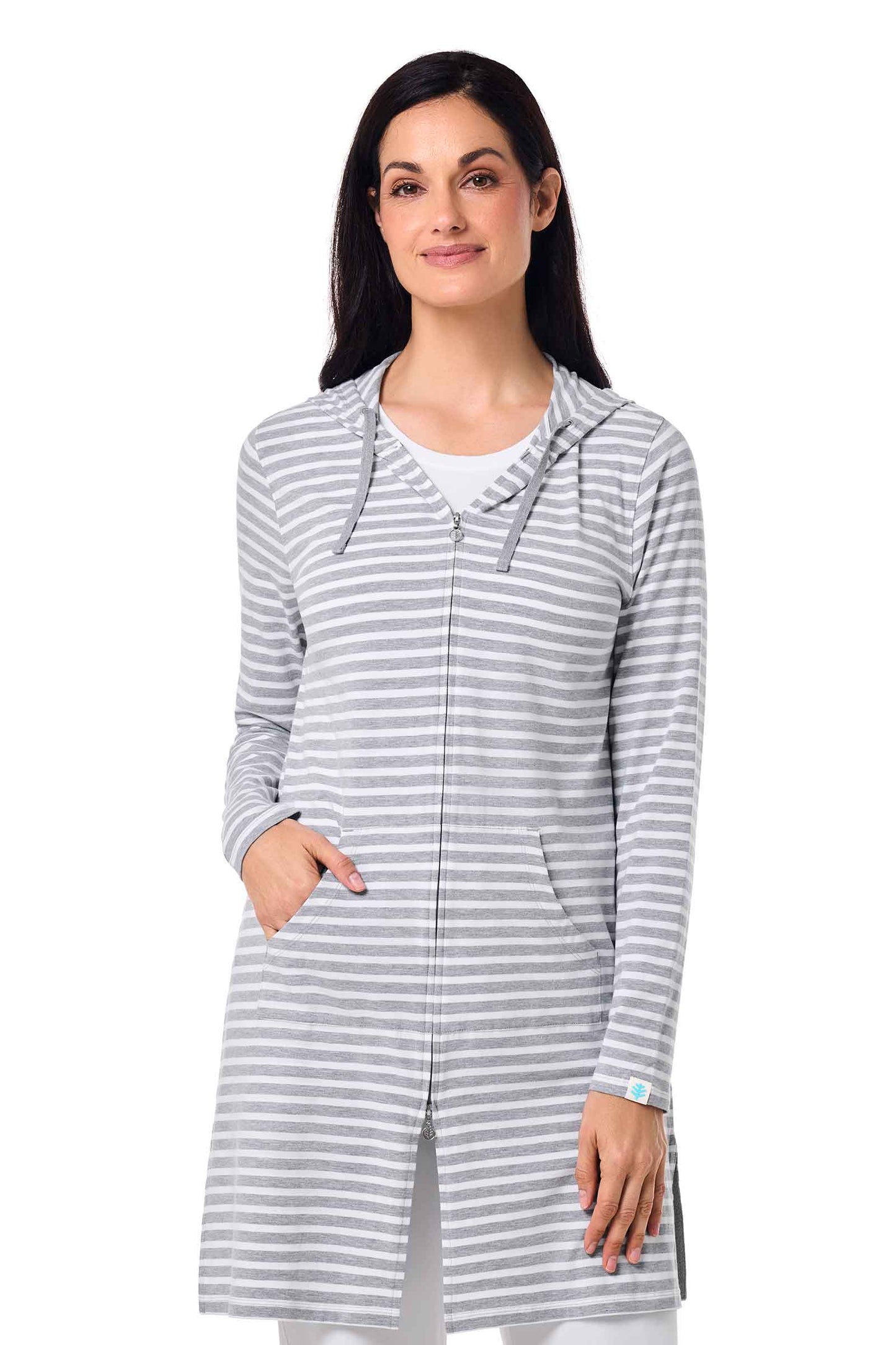 Women's Cabana Hoodie | Grey/White Stripe
