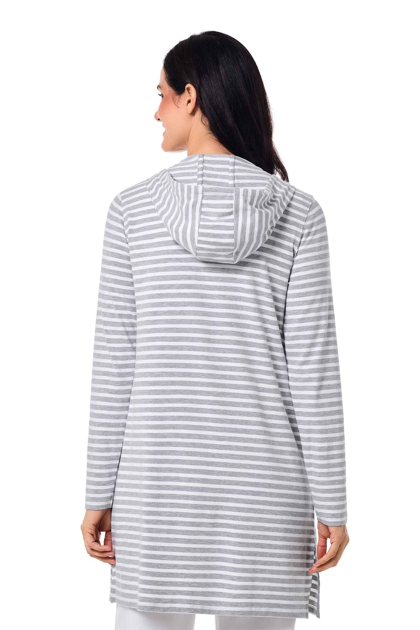 Women's Cabana Hoodie | Grey/White Stripe