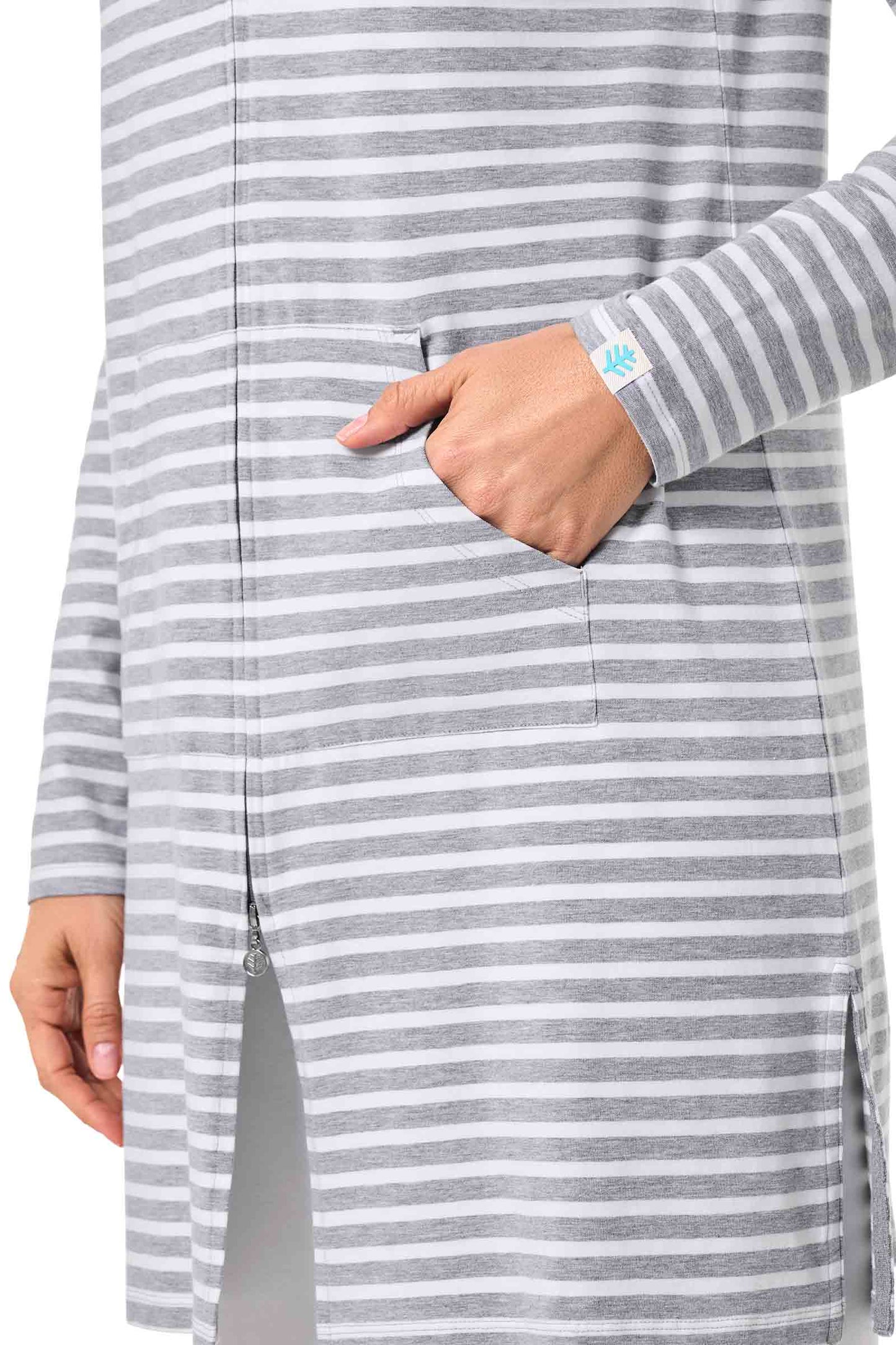 Women's Cabana Hoodie | Grey/White Stripe