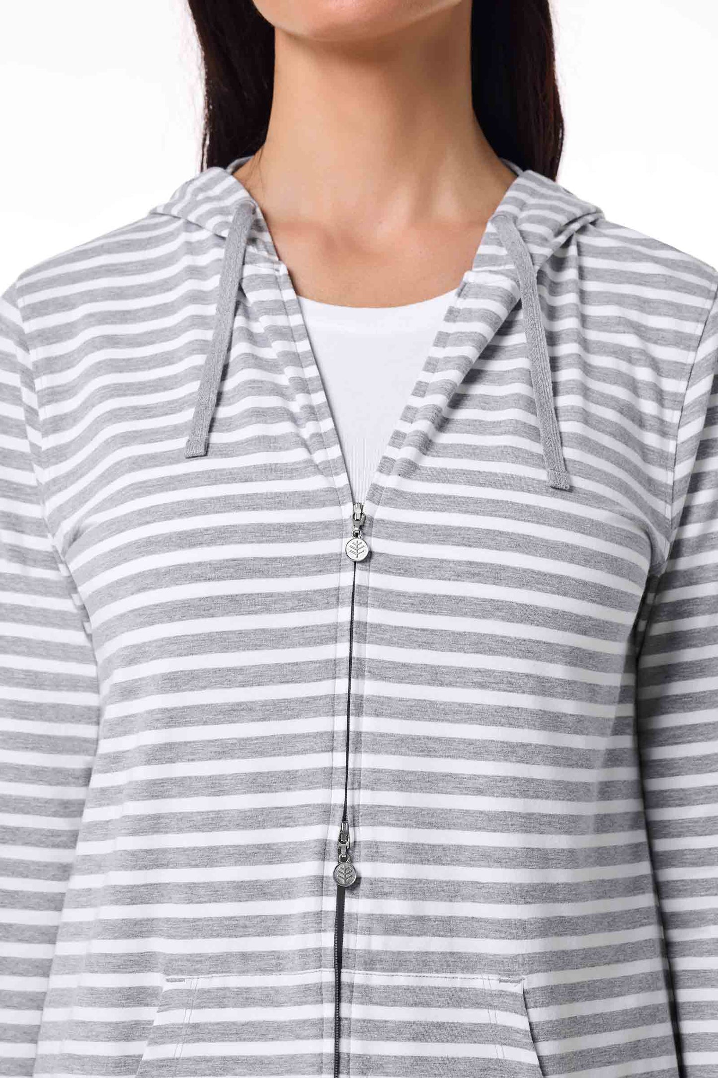 Women's Cabana Hoodie | Grey/White Stripe