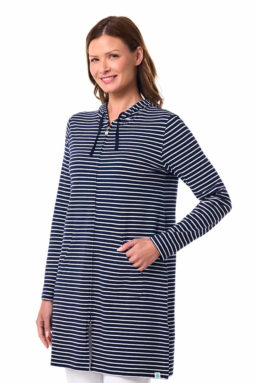 Women's Cabana Hoodie | Navy/White Stripe