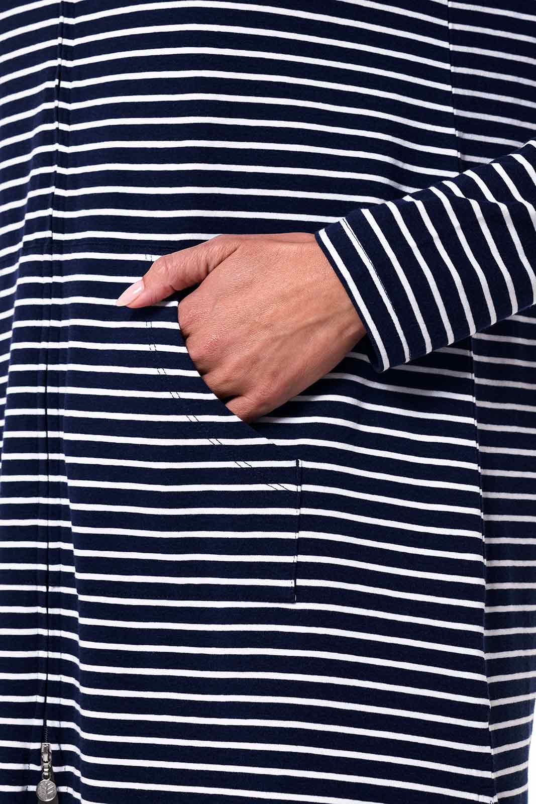 Women's Cabana Hoodie | Navy/White Stripe