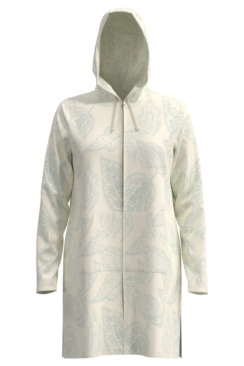 Women's Cabana Hoodie | Vanilla Embroidered Leaves