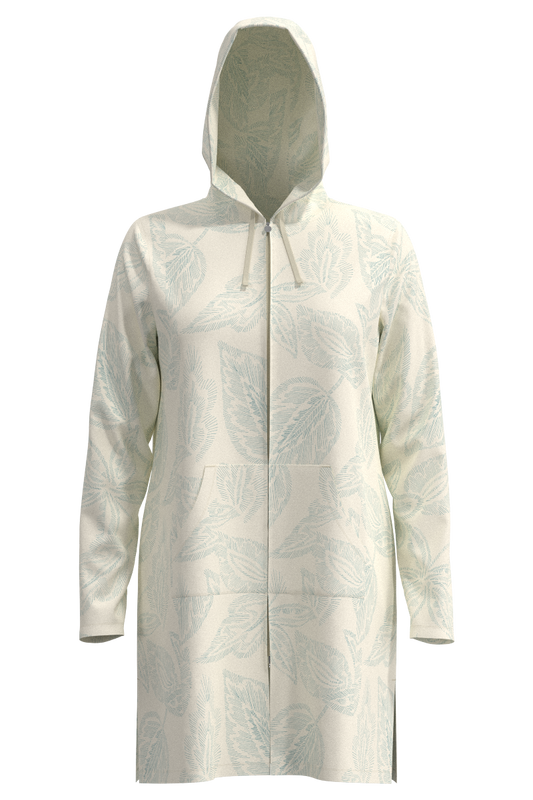 Women's Cabana Hoodie | Vanilla Embroidered Leaves