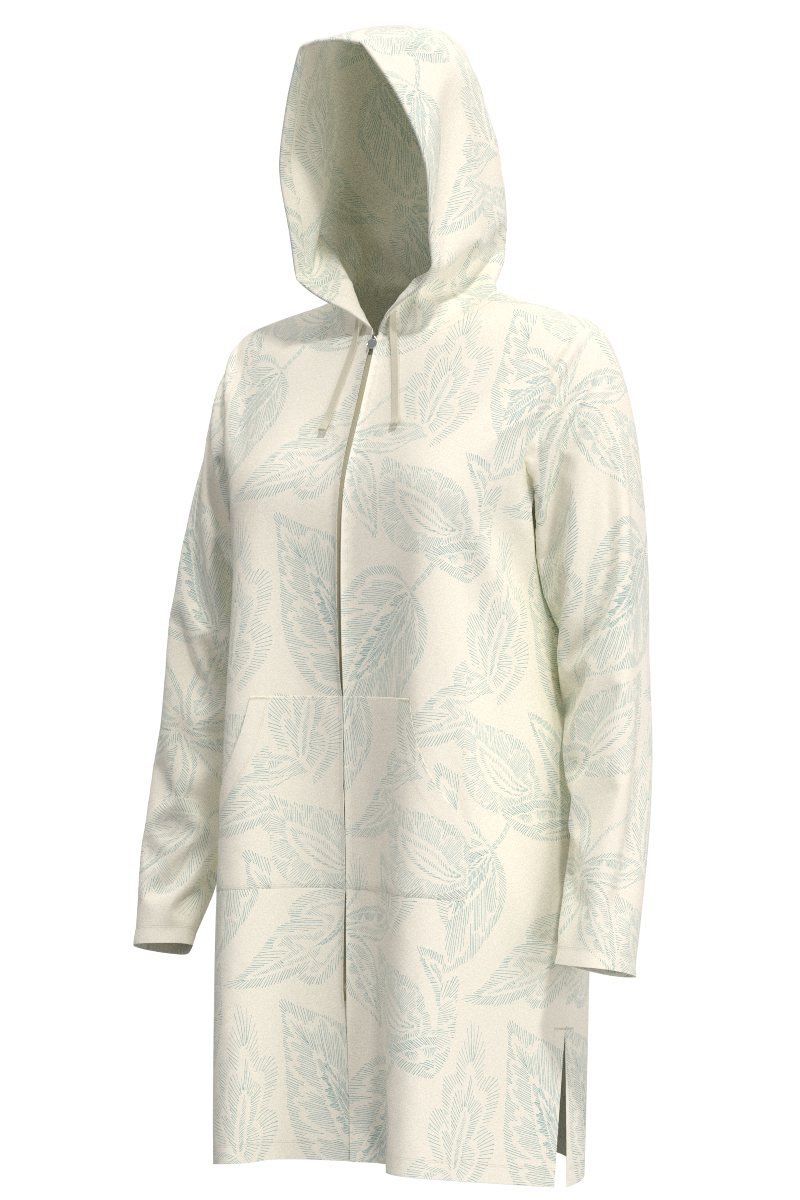 Women's Cabana Hoodie | Vanilla Embroidered Leaves