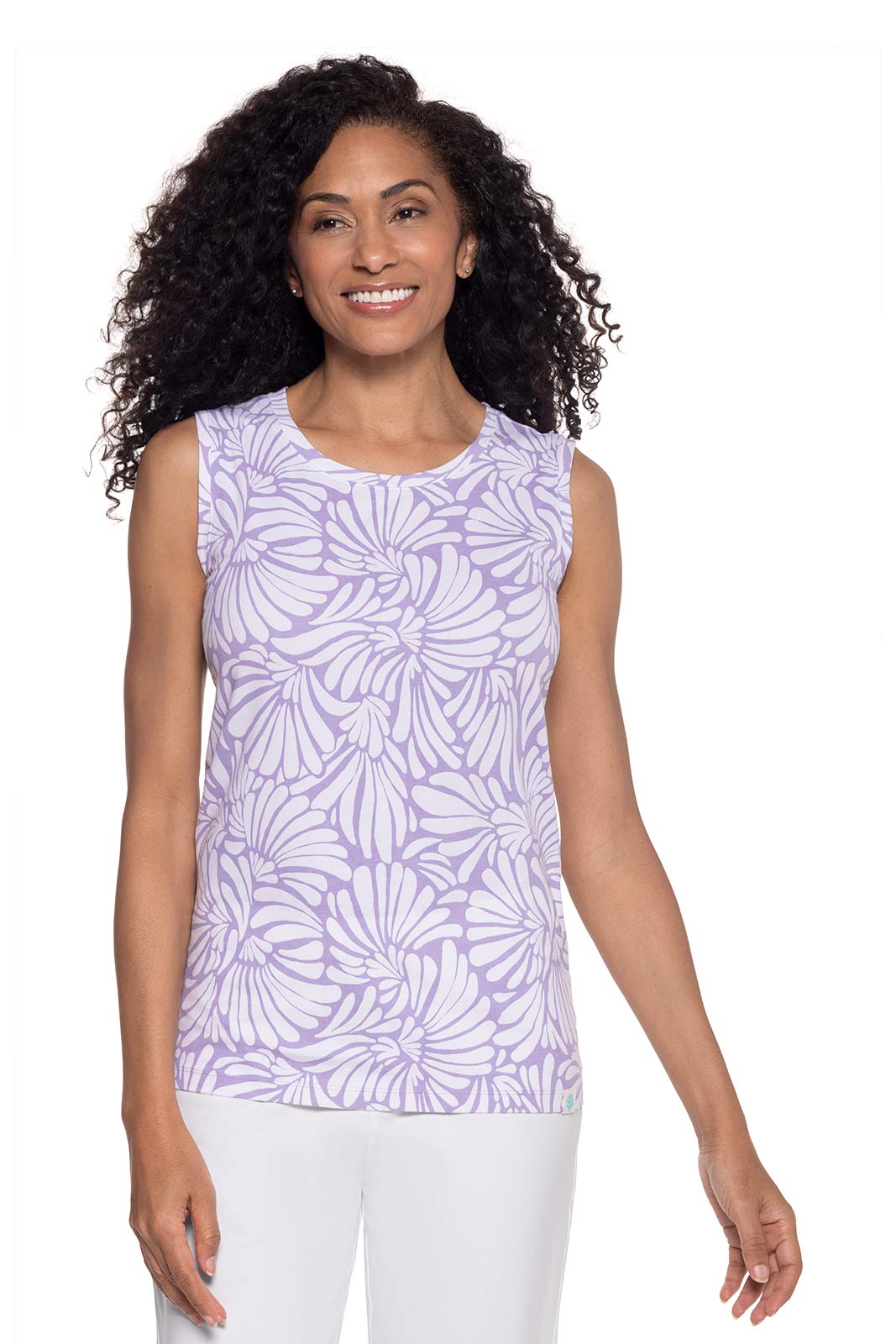 Camiseta básica de tirantes Morada para mujer | Ventilador marino Lavandula 