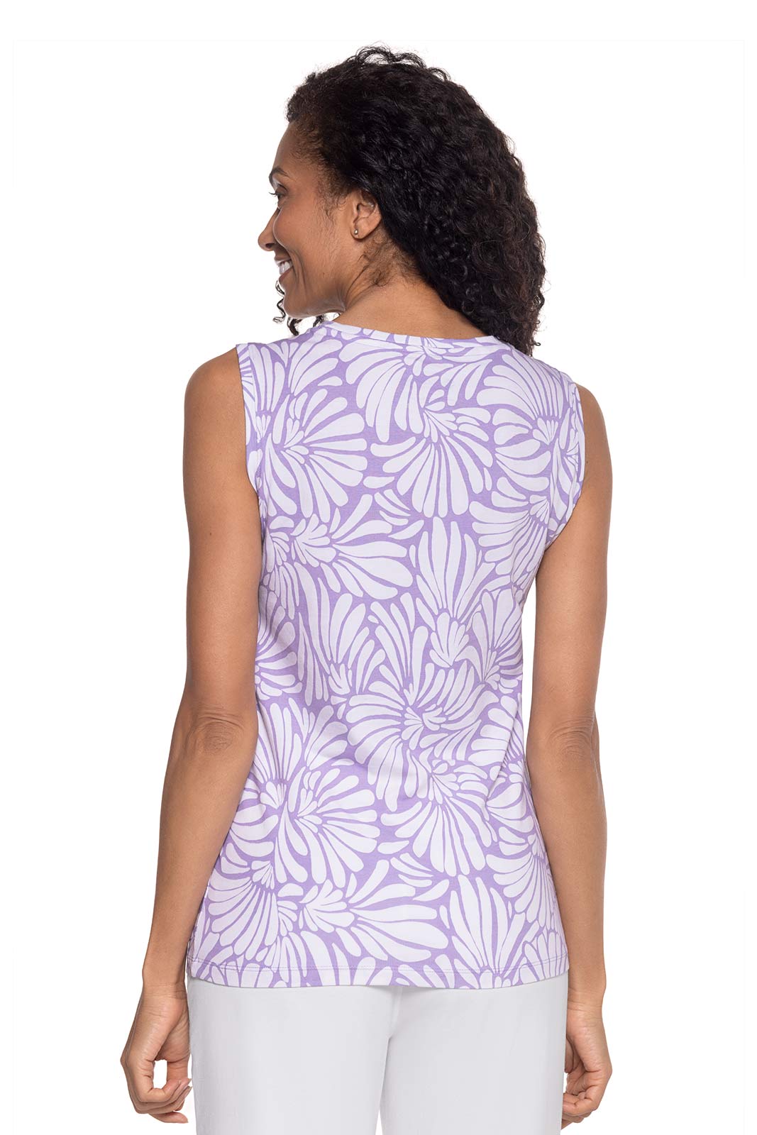 Camiseta básica de tirantes Morada para mujer | Ventilador marino Lavandula 