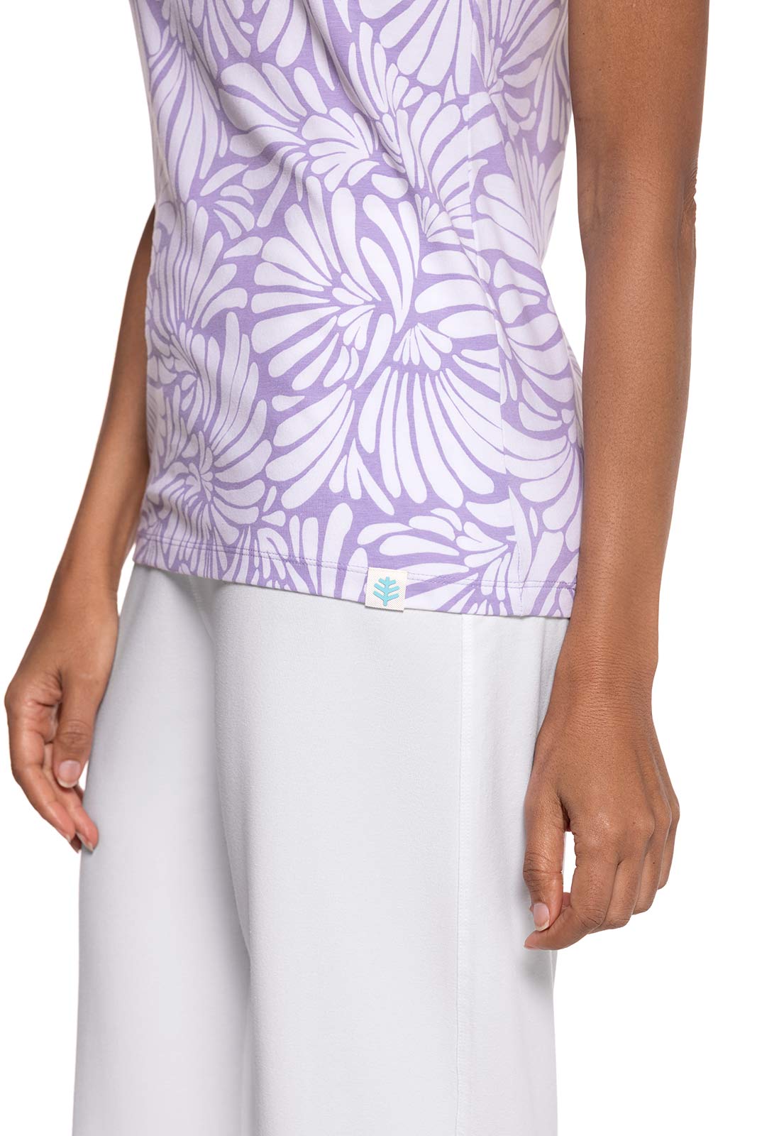 Camiseta básica de tirantes Morada para mujer | Ventilador marino Lavandula 