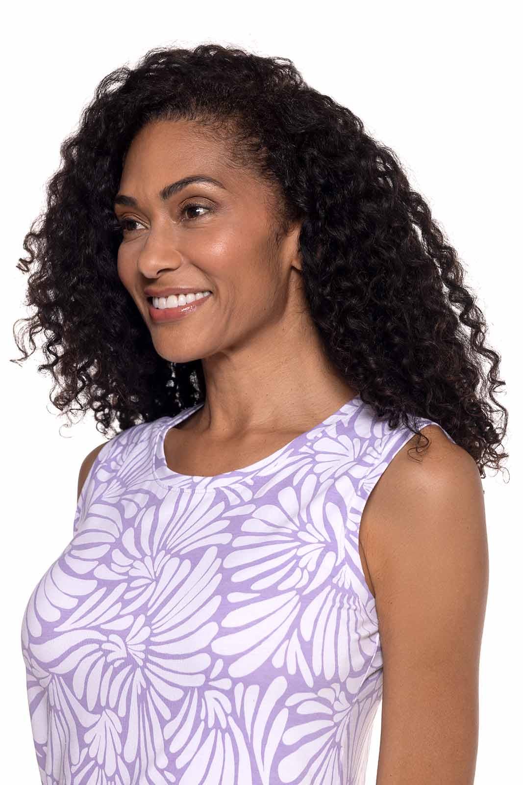 Camiseta básica de tirantes Morada para mujer | Ventilador marino Lavandula 