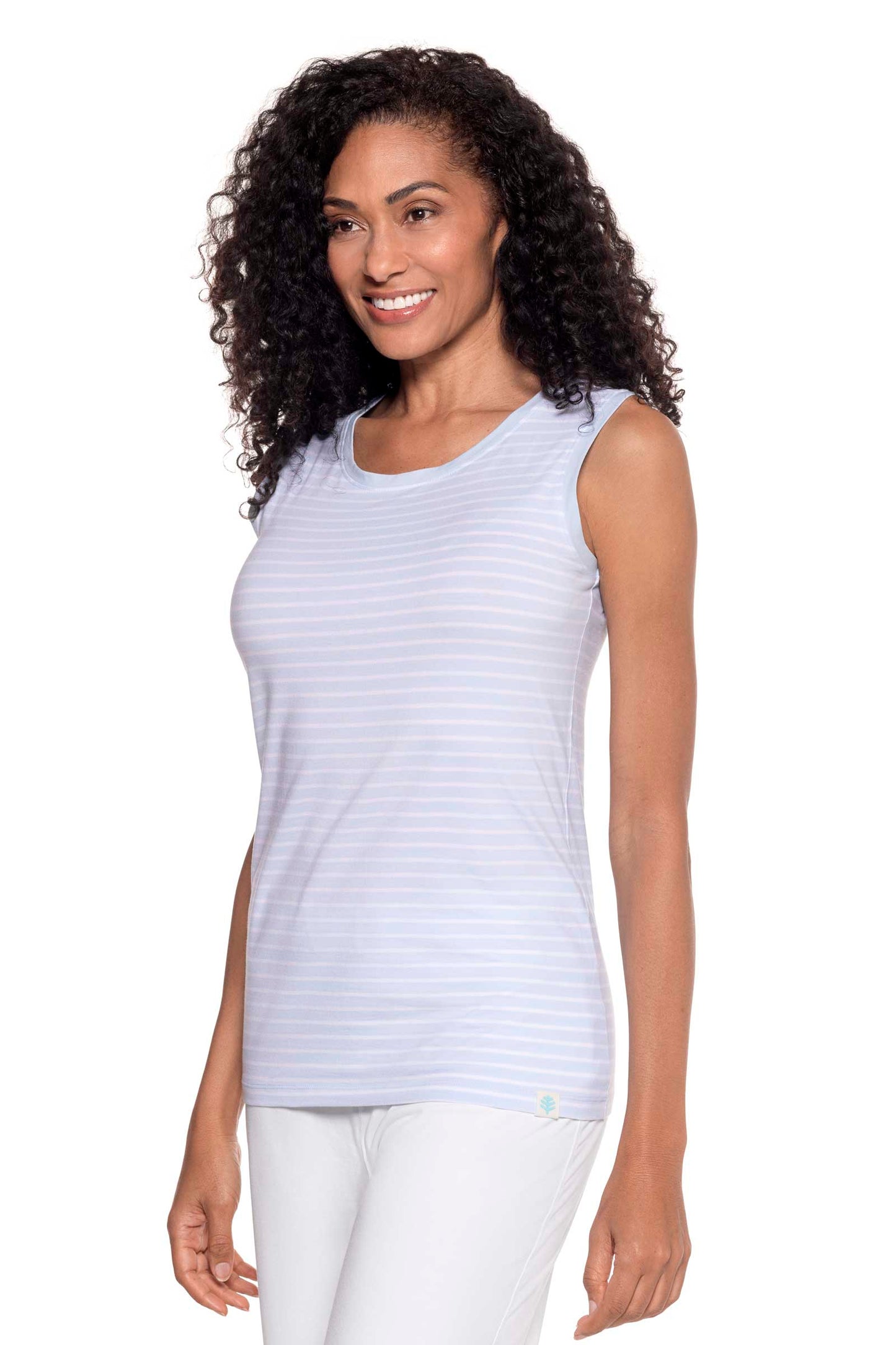 Women's Morada Everyday Basic Tank | Skyride/White Stripe