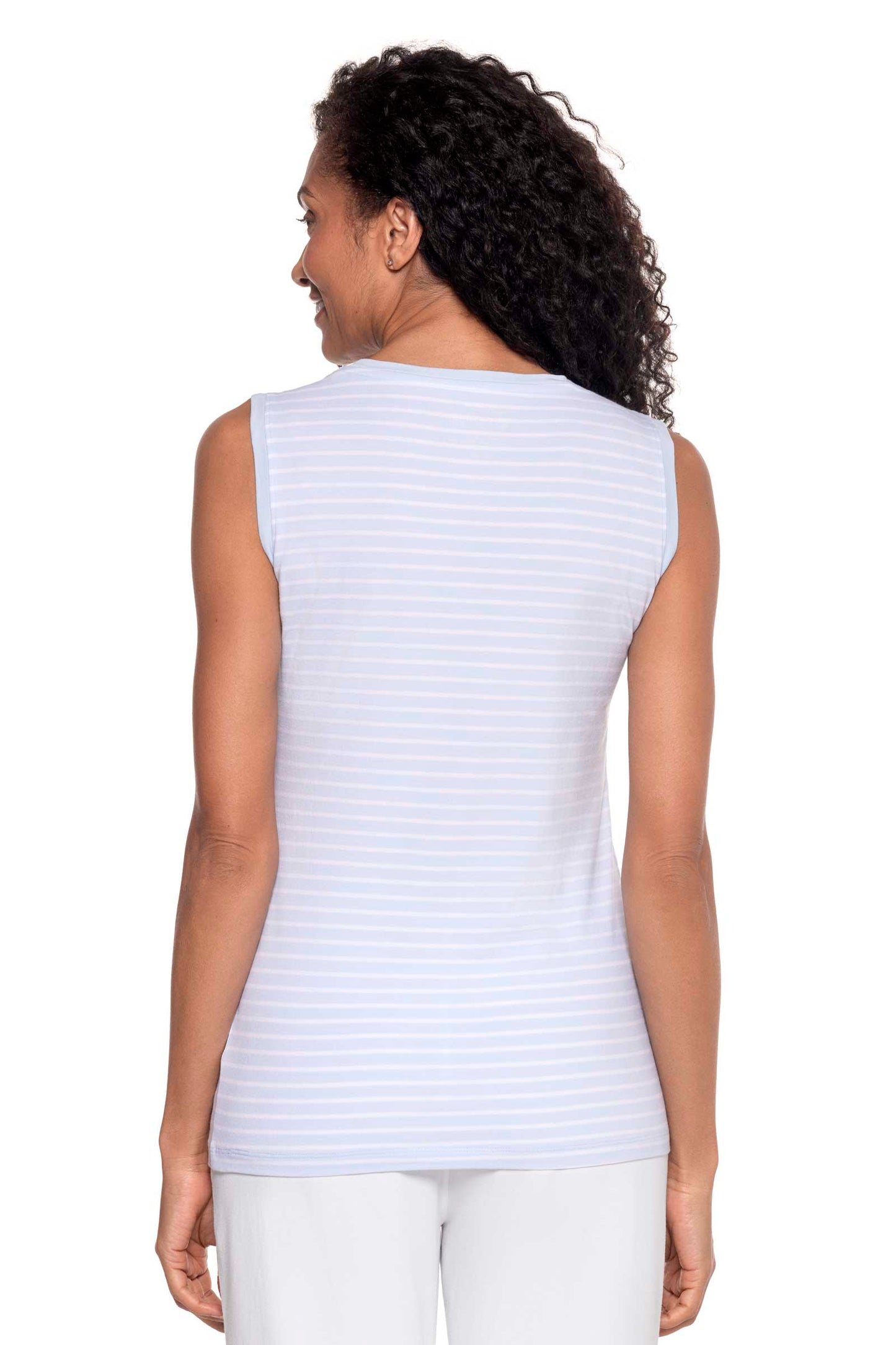 Women's Morada Everyday Basic Tank | Skyride/White Stripe