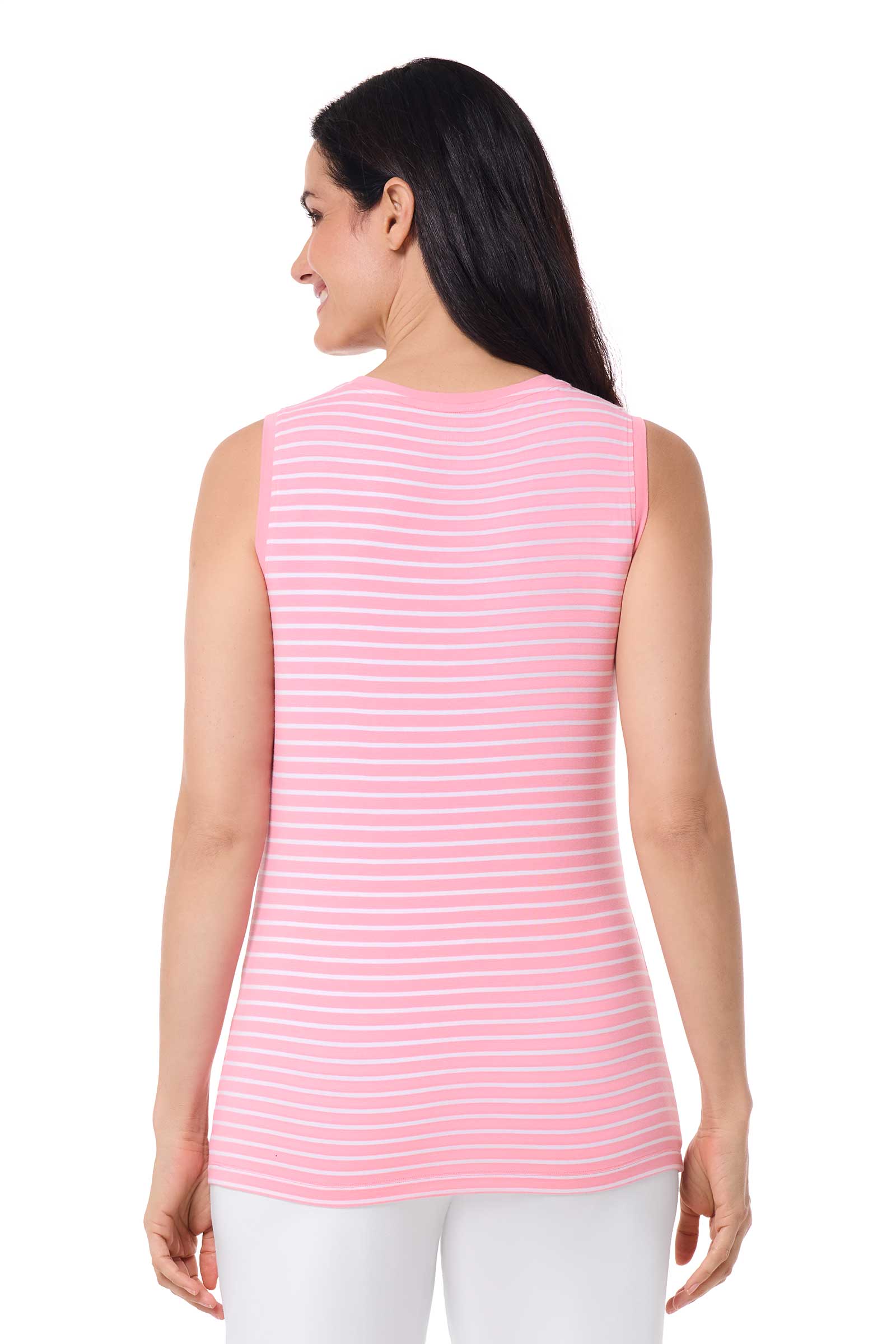 Color_Flamingo Pink/White Stripe
