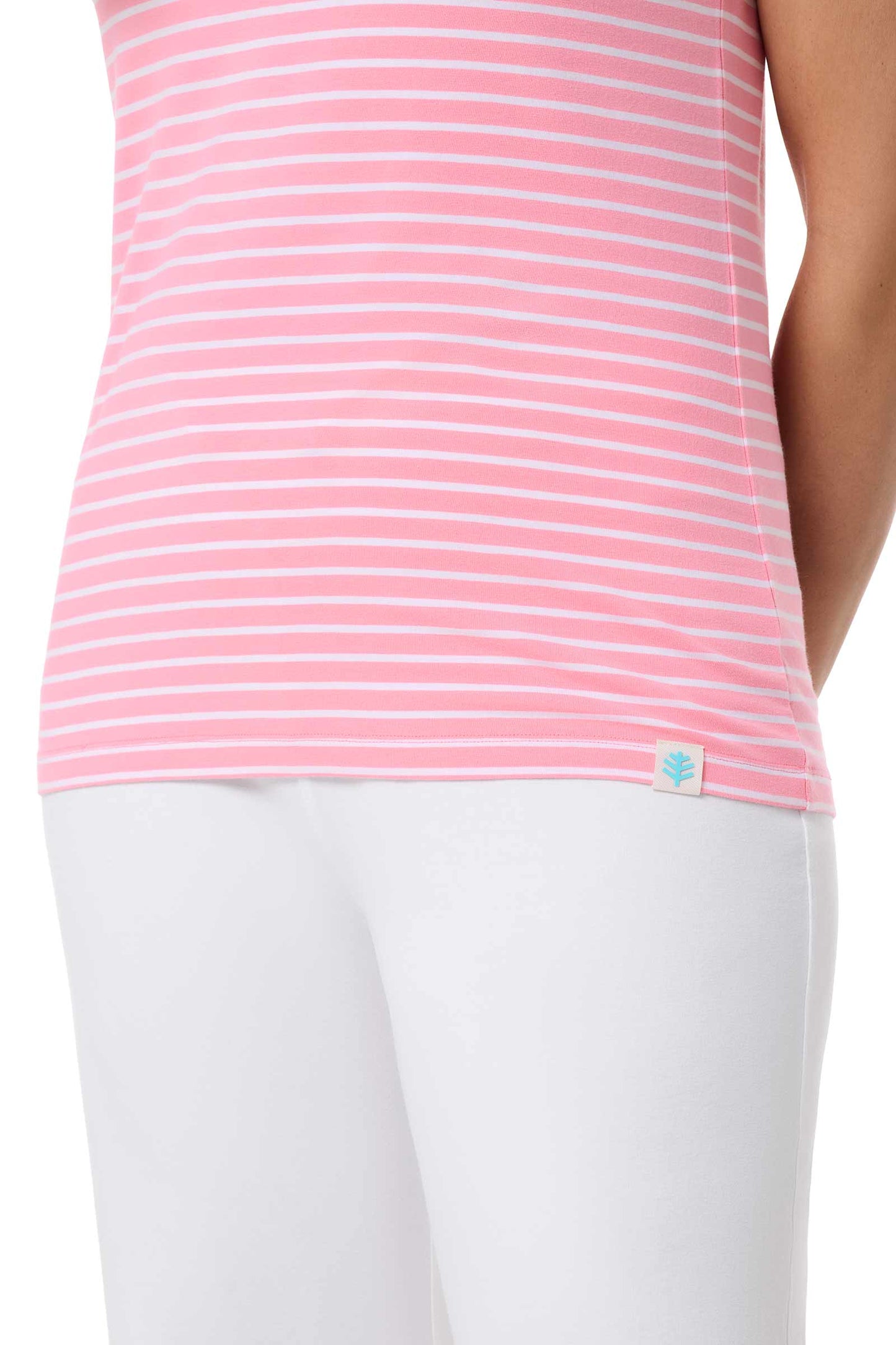Women's Morada Everyday Basic Tank | Flamingo Pink/White Stripe