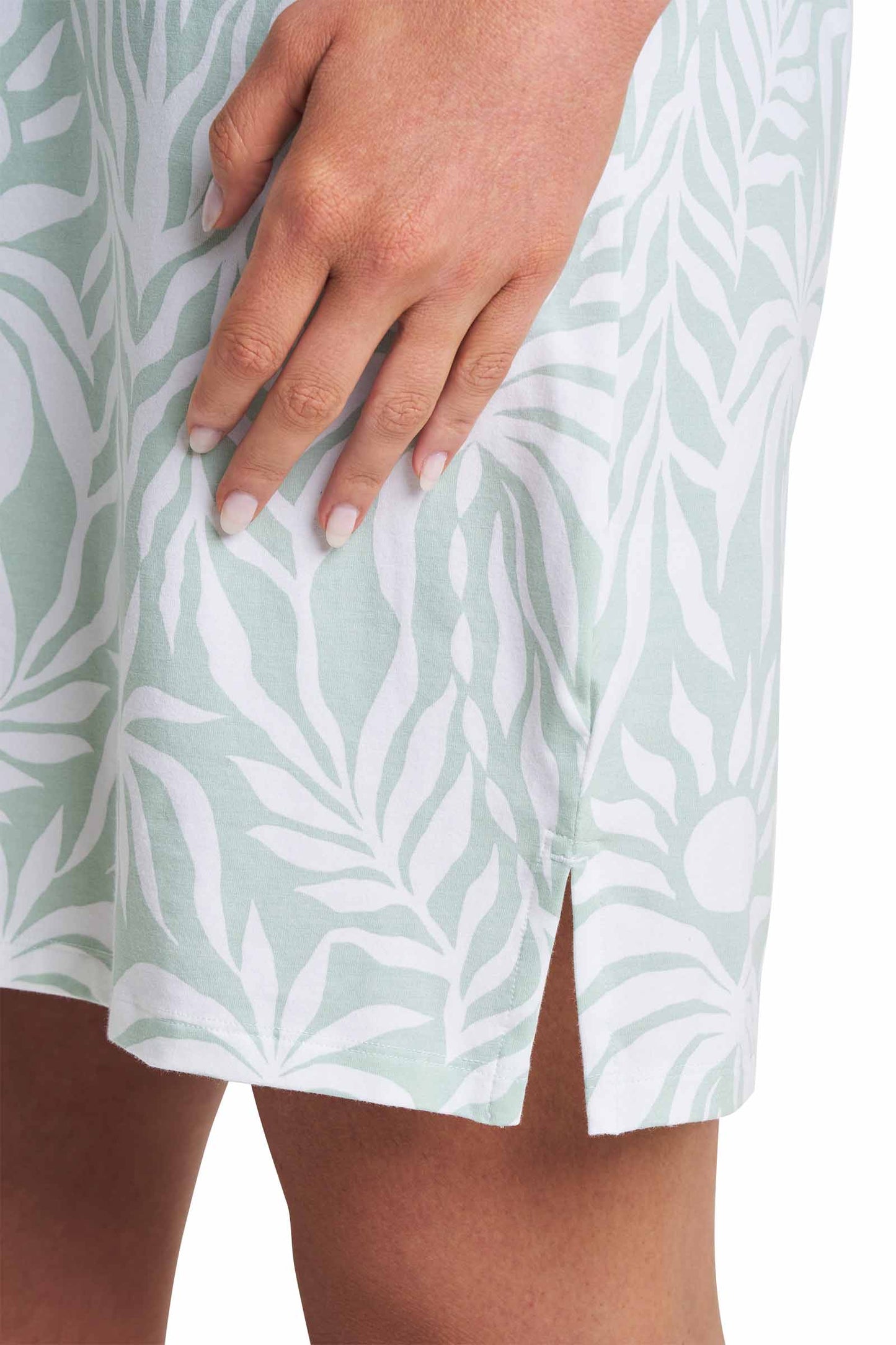 Women's Oceanside Tunic Dress | Misty Aqua American Palm