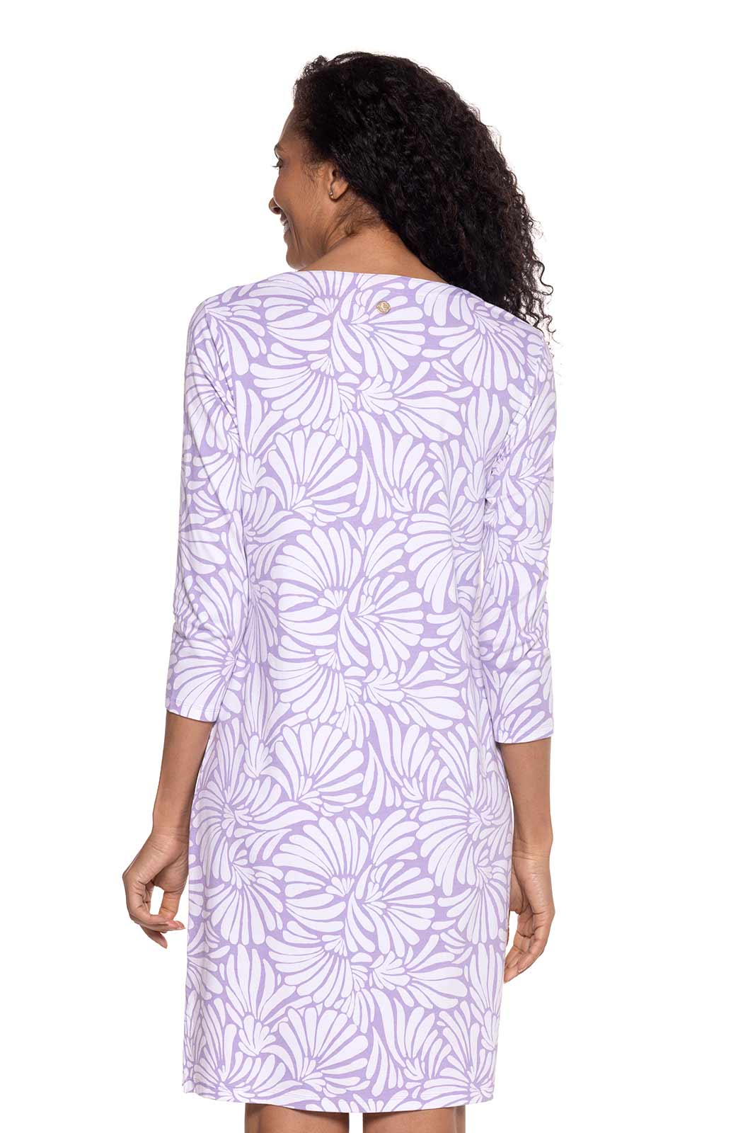 Women's Oceanside Tunic Dress with 3/4 Sleeve | Lavendula Sea Fan