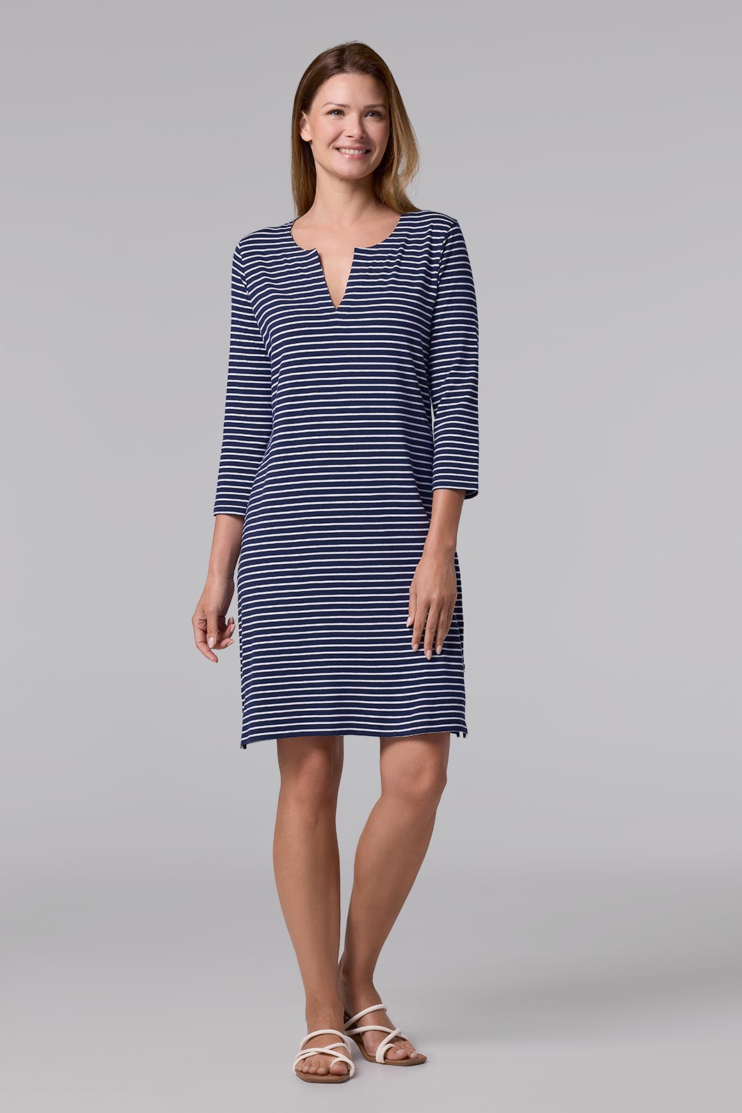 Women's Oceanside Tunic Dress | Navy/White Stripe
