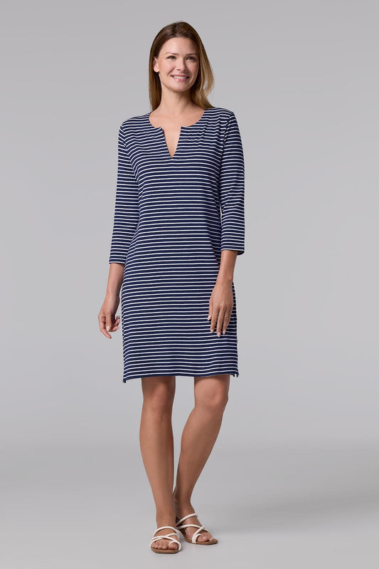 Women's Oceanside Tunic Dress | Navy/White Stripe