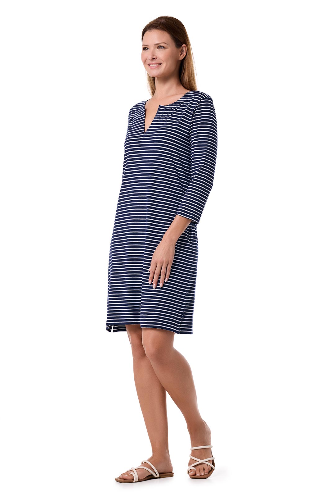 Women's Oceanside Tunic Dress | Navy/White Stripe