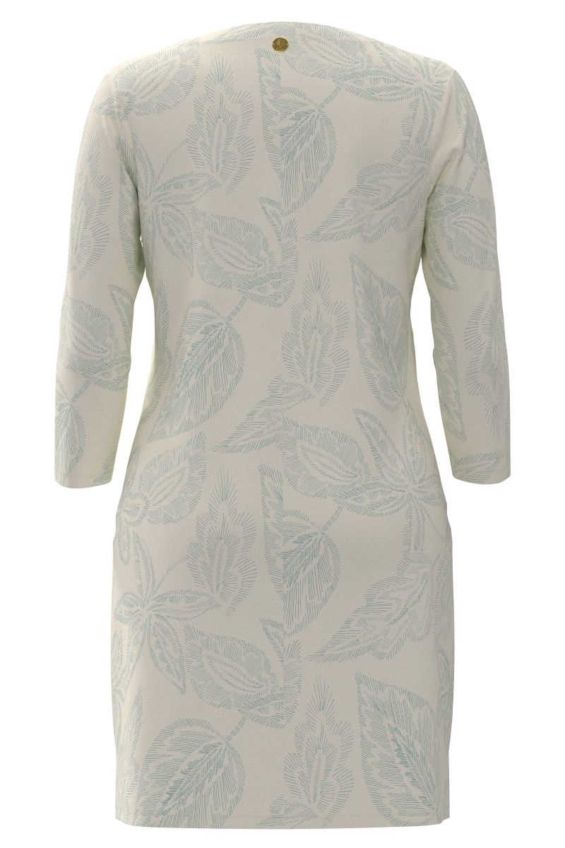 Women's Oceanside Tunic Dress | Vanilla Embroidered Leaves