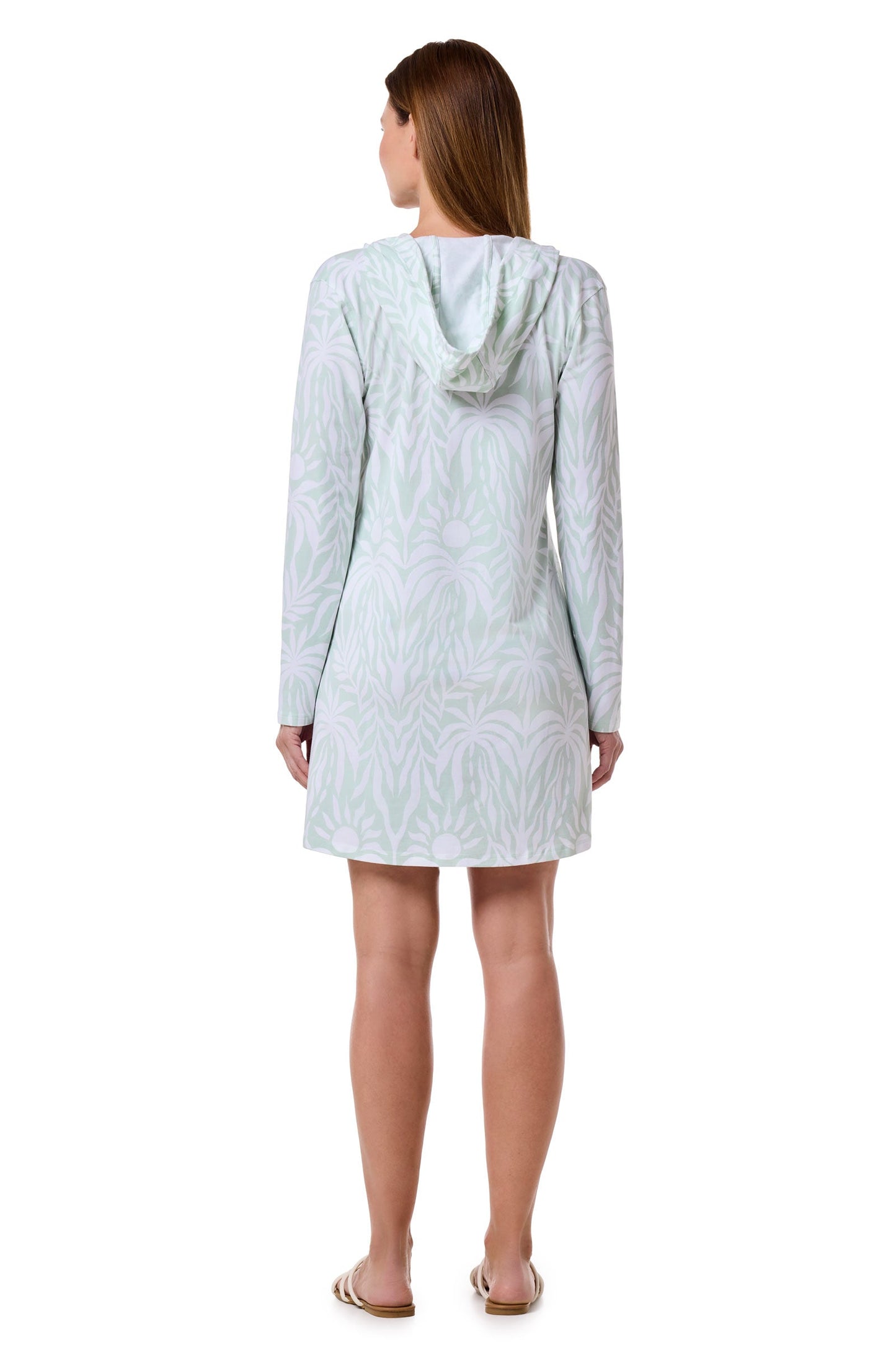 Women's Catalina Beach Cover-Up Dress | Misty Aqua American Palm