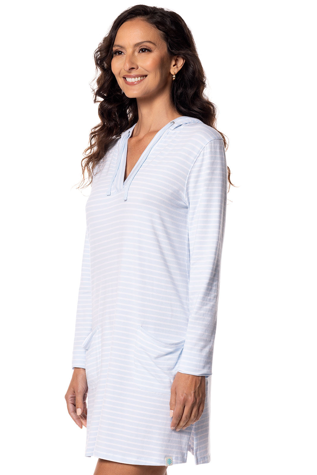 Women's Catalina Beach Cover-Up Dress | Skyride/White Stripe