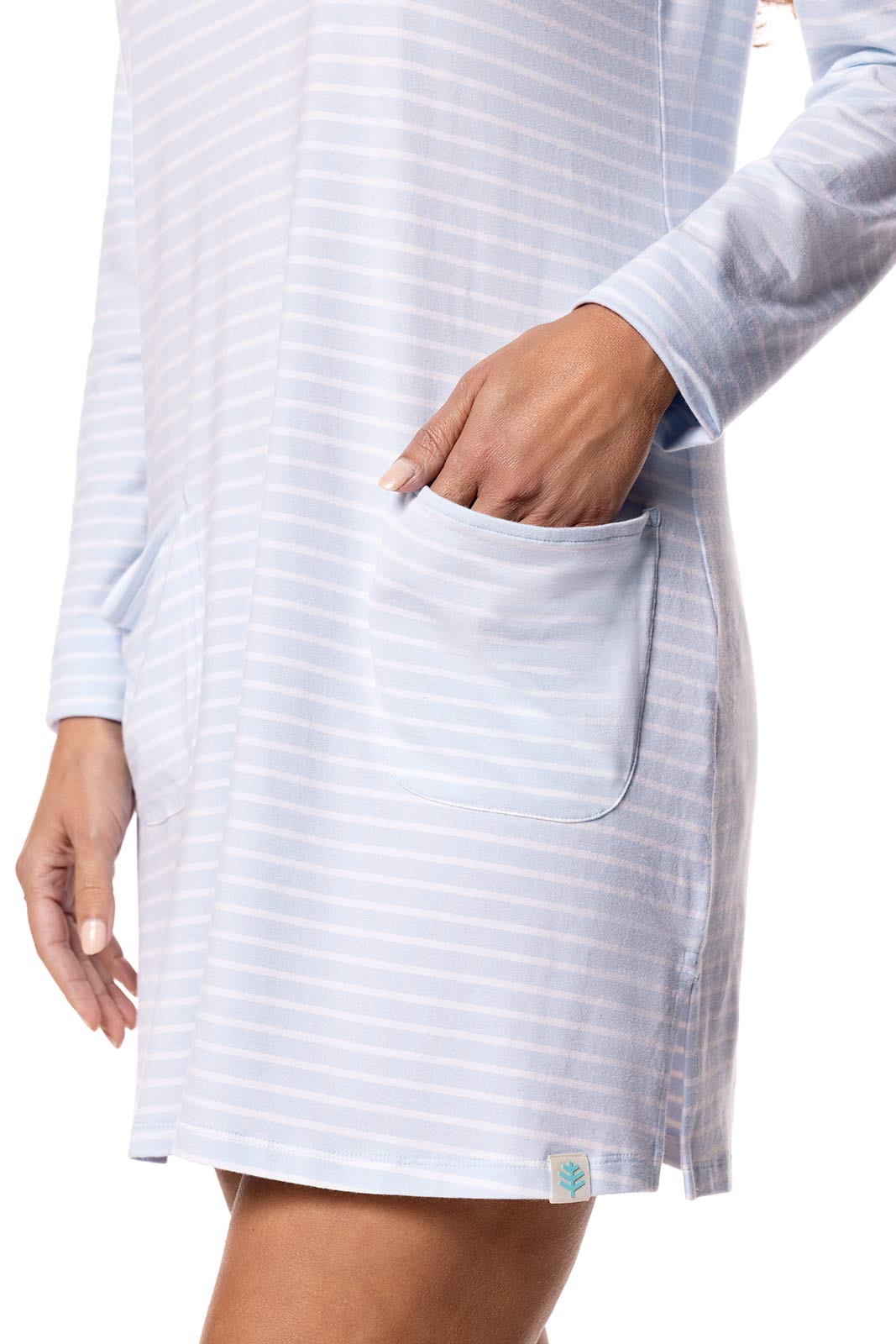 Women's Catalina Beach Cover-Up Dress | Skyride/White Stripe