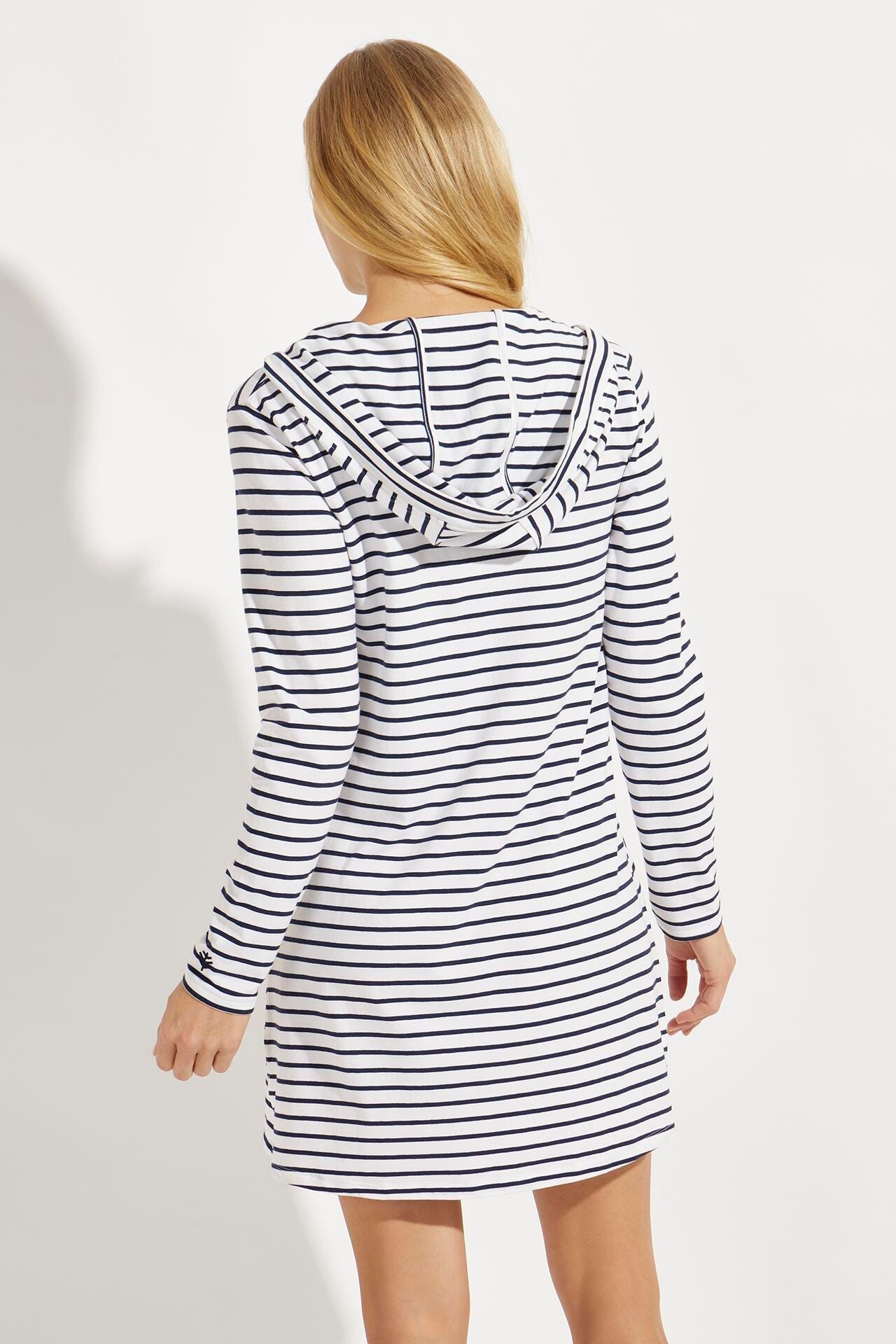 Women's Catalina Beach Cover-Up Dress | White/Navy Stripe