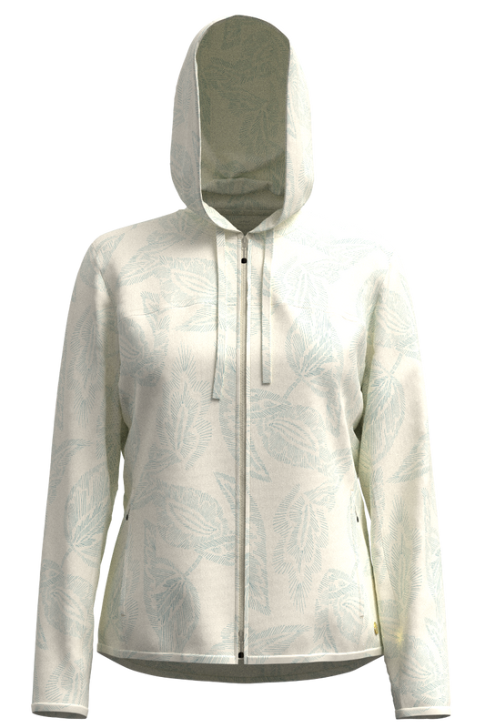 Women's Arcadian Packable Sunblock Jacket | Vanilla Embroidered Leaves