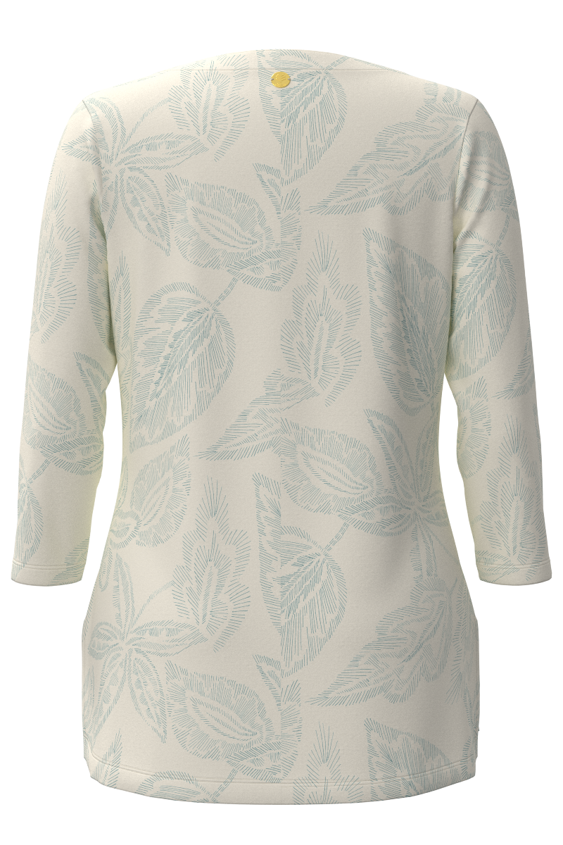 Women's St. Lucia Tunic Top | Vanilla Embroidered Leaves