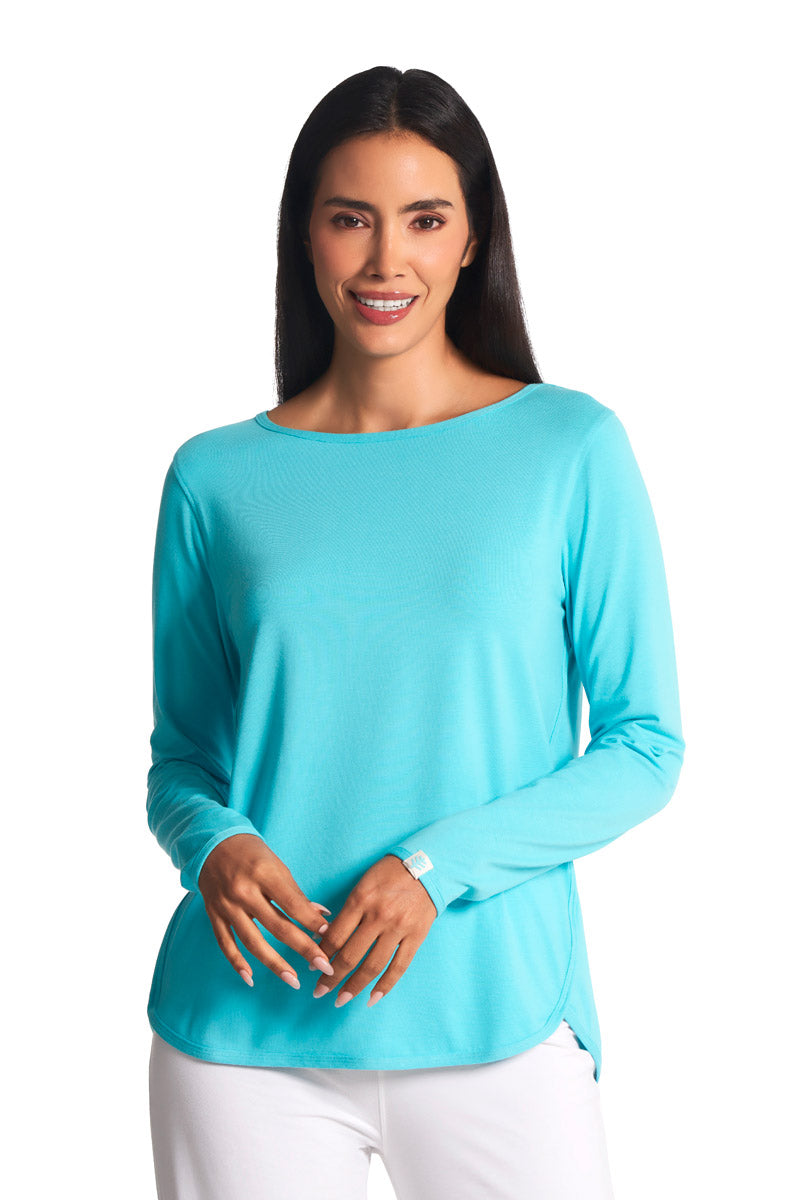 Women's Heyday Side Split Shirt | Blue Curacao